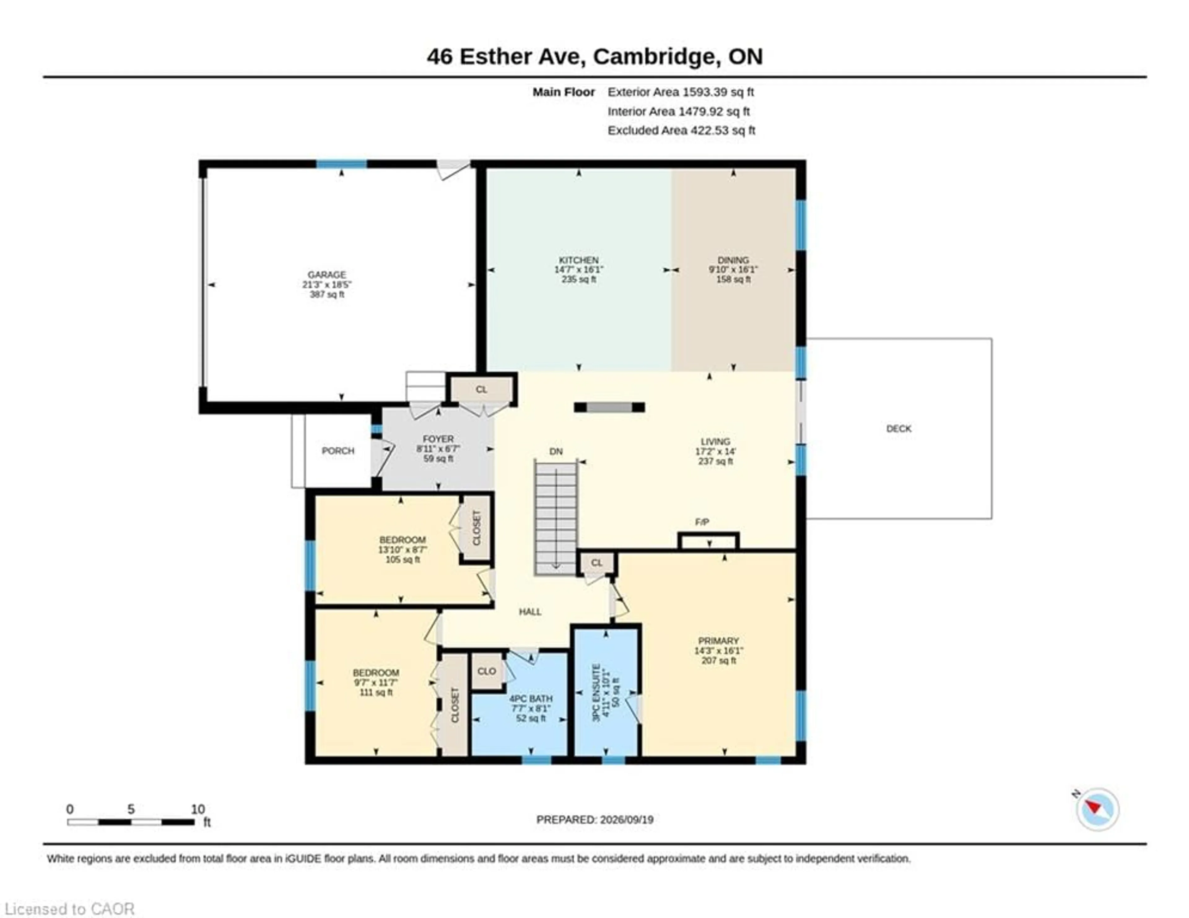 Floor plan for 46 Esther Ave, Cambridge Ontario N1S 4L6