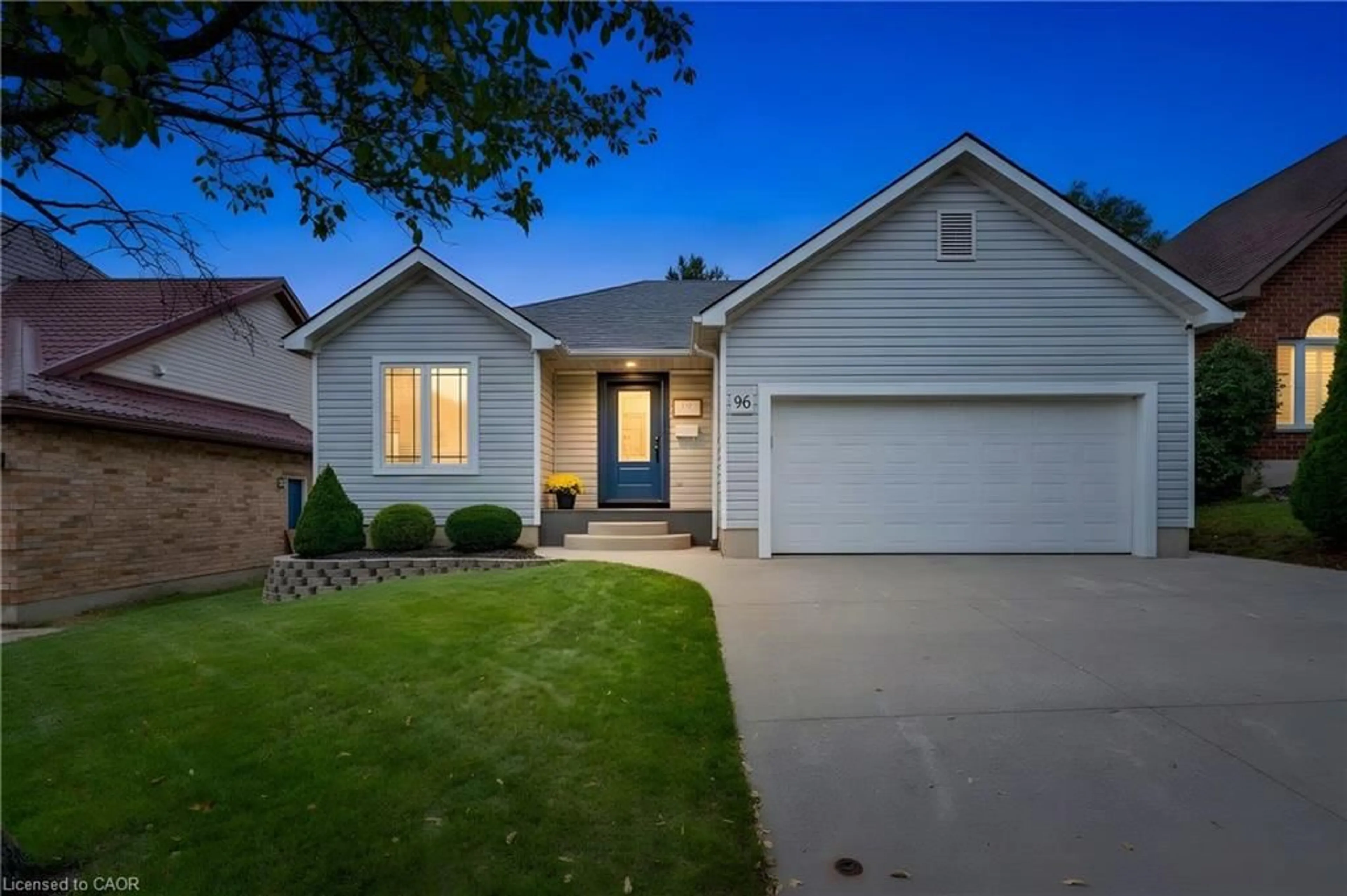 Home with vinyl exterior material, street for 96 Endeavour Dr, Cambridge Ontario N3C 4C1