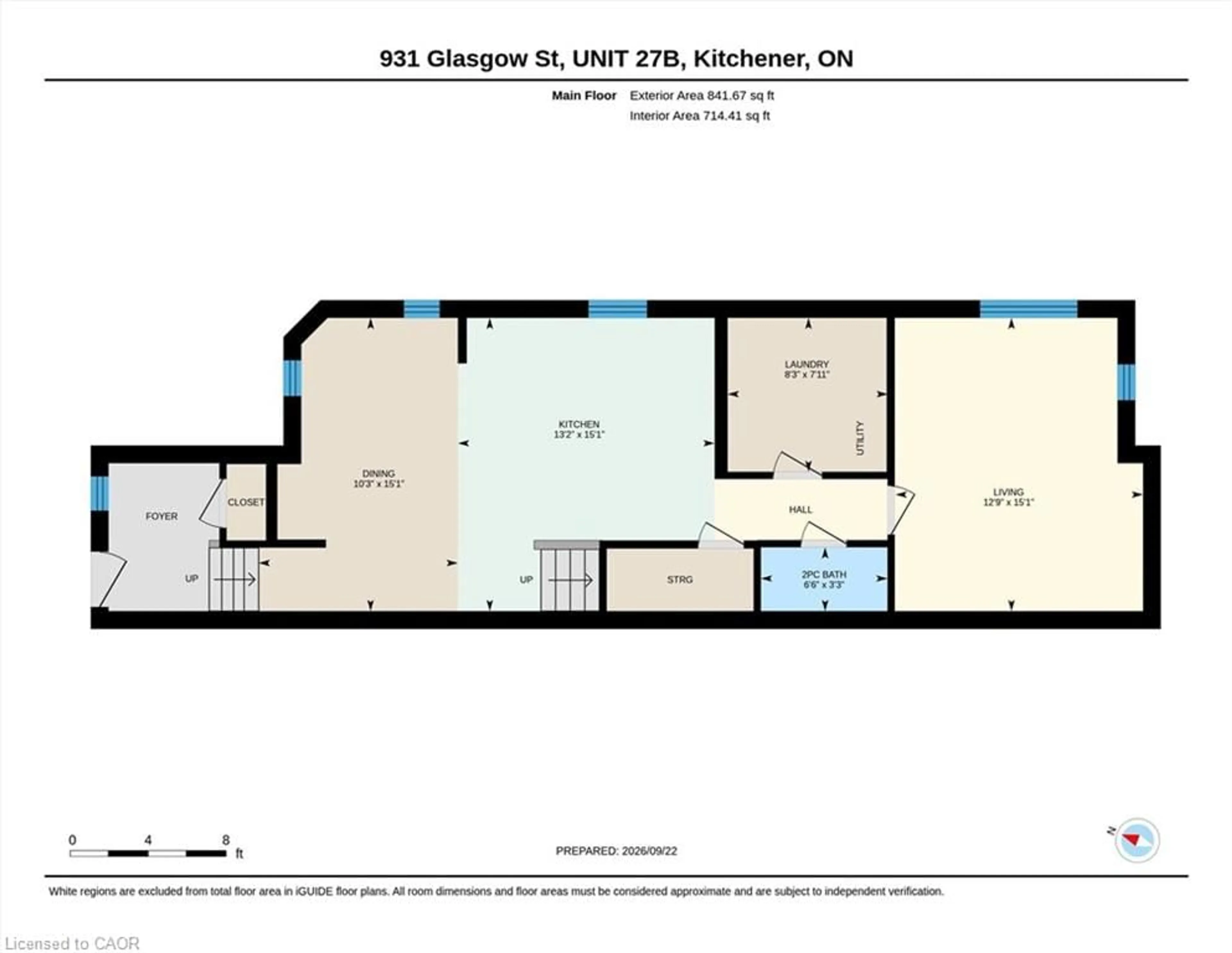 Floor plan for 931 Glasgow St #27B, Kitchener Ontario N2N 0B6