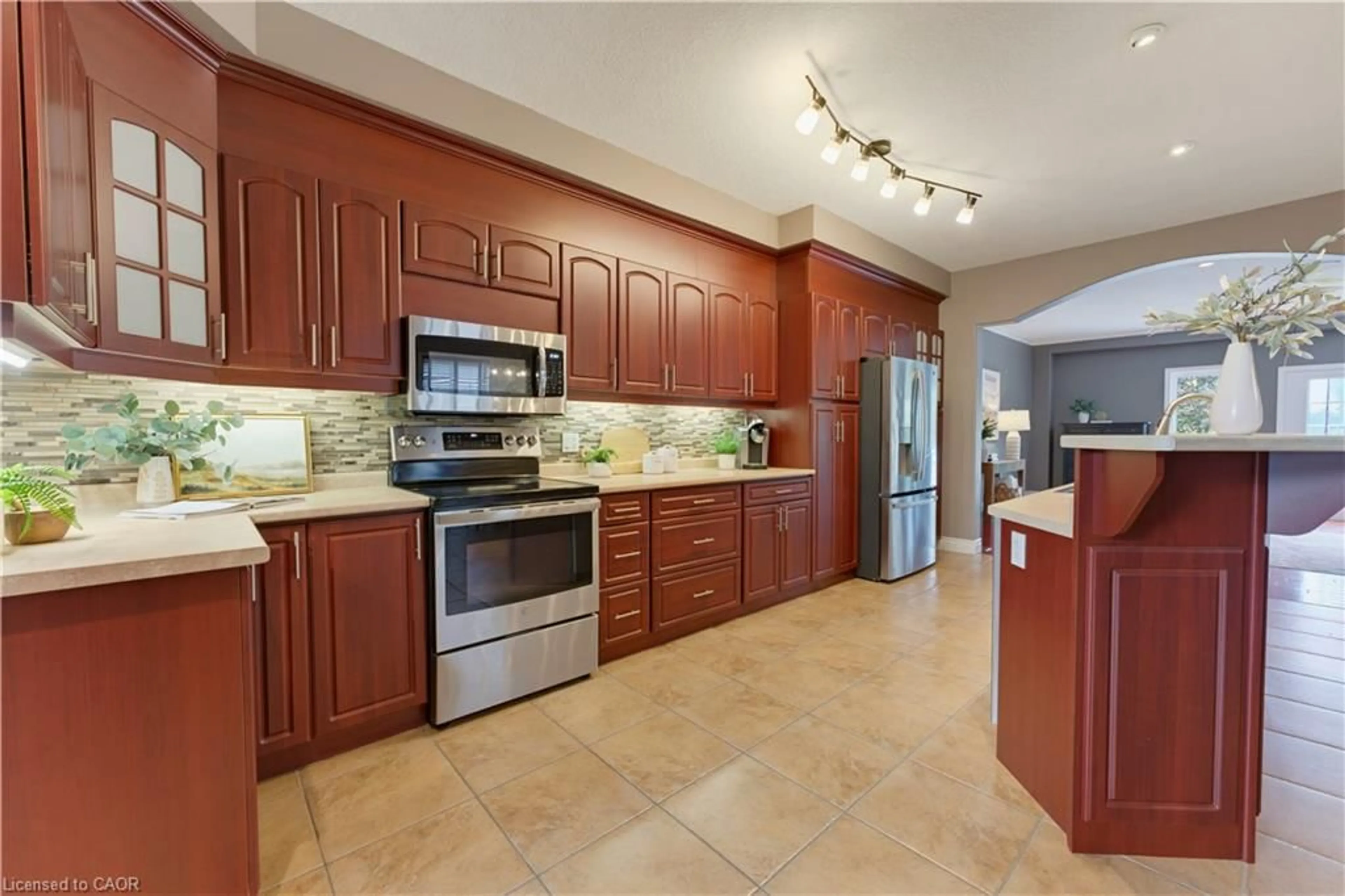 Open concept kitchen, ceramic/tile floor for 240 Woodhaven Rd #A, Kitchener Ontario N2C 1V5