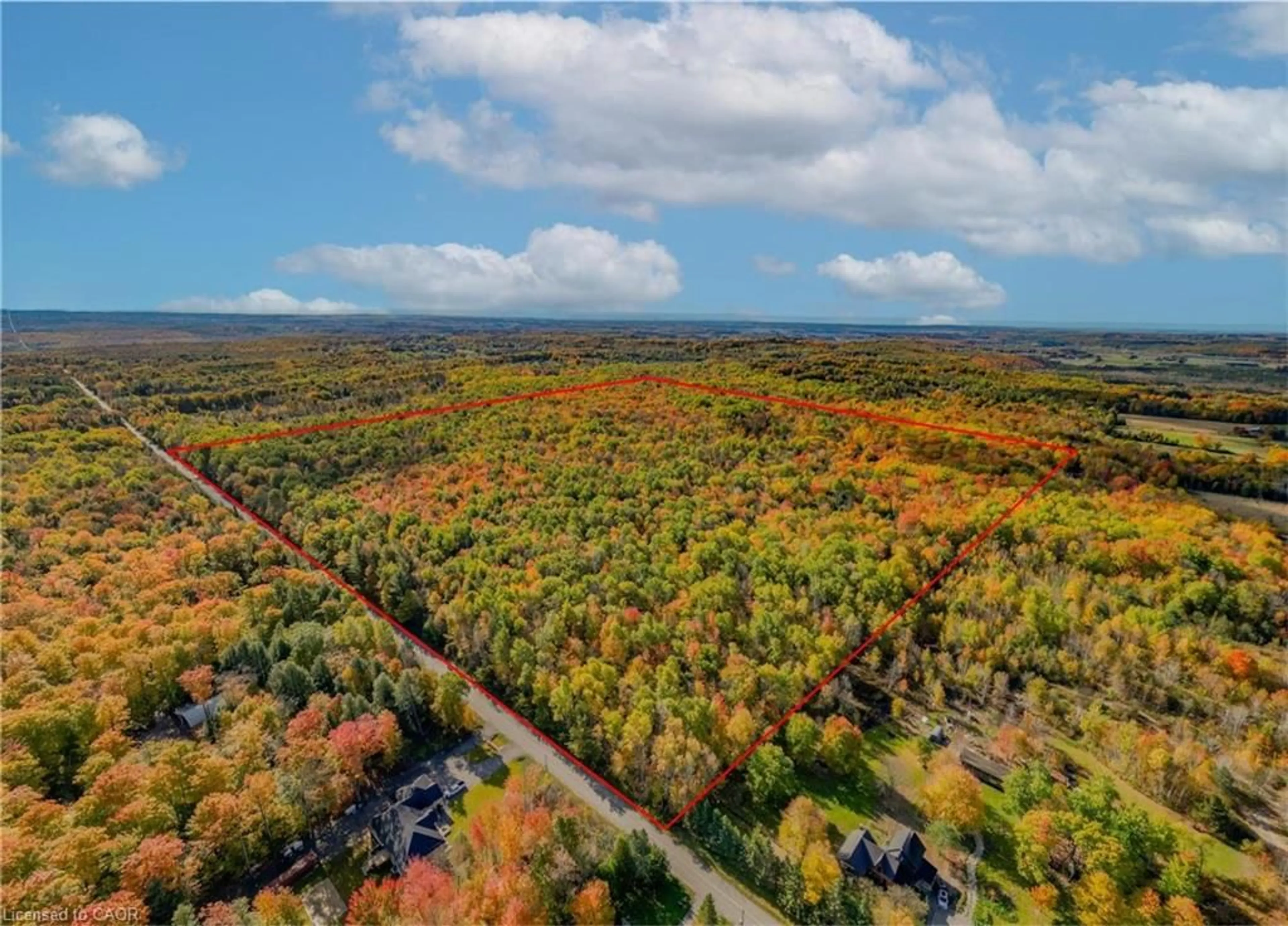 A pic from outside/outdoor area/front of a property/back of a property/a pic from drone, forest/trees view for 5822 Line 8, Moonstone Ontario L0K 1N0