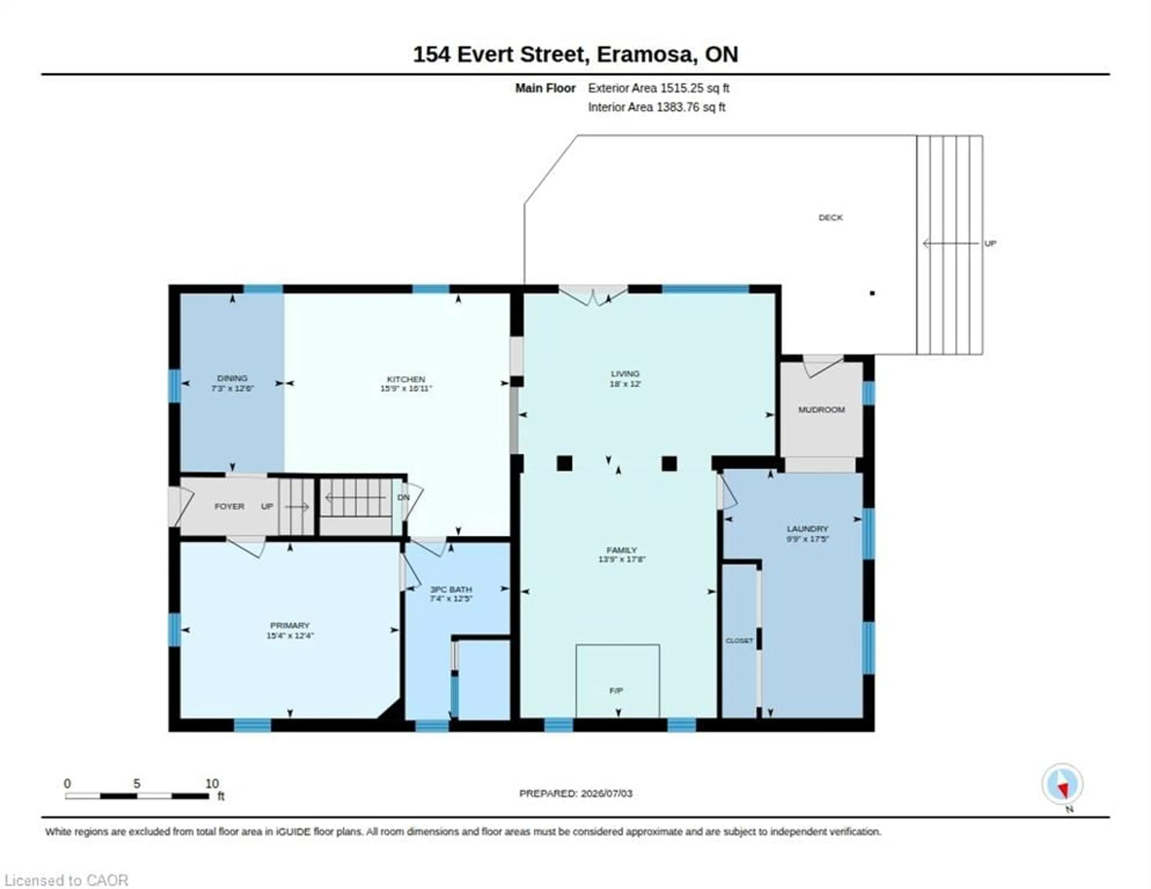 Floor plan for 154 Evert St, Rockwood Ontario N0B 2K0