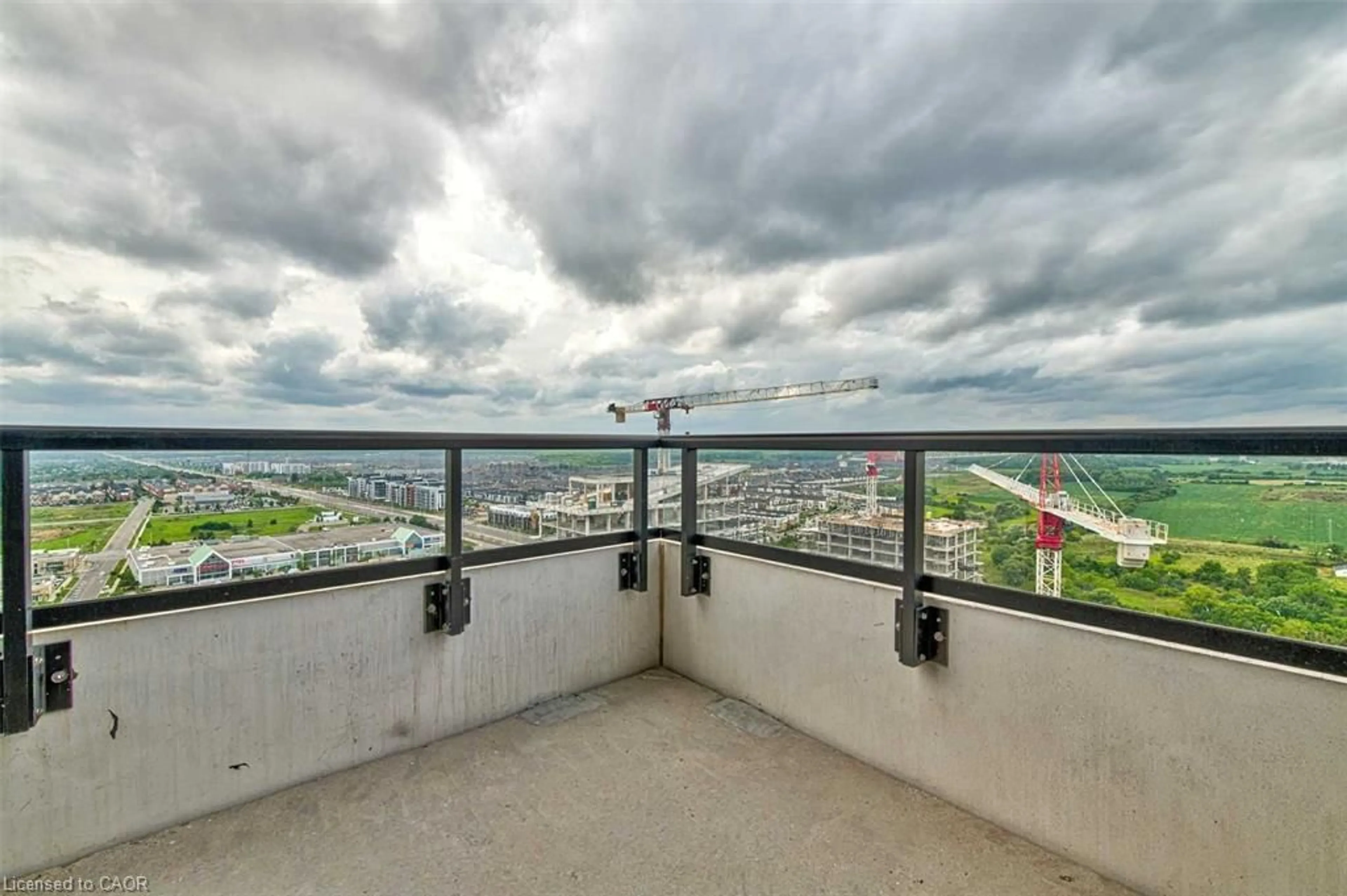 Balcony in the apartment, city buildings view from balcony for 297 Oak Walk Dr #2204, Oakville Ontario L6H 3R6
