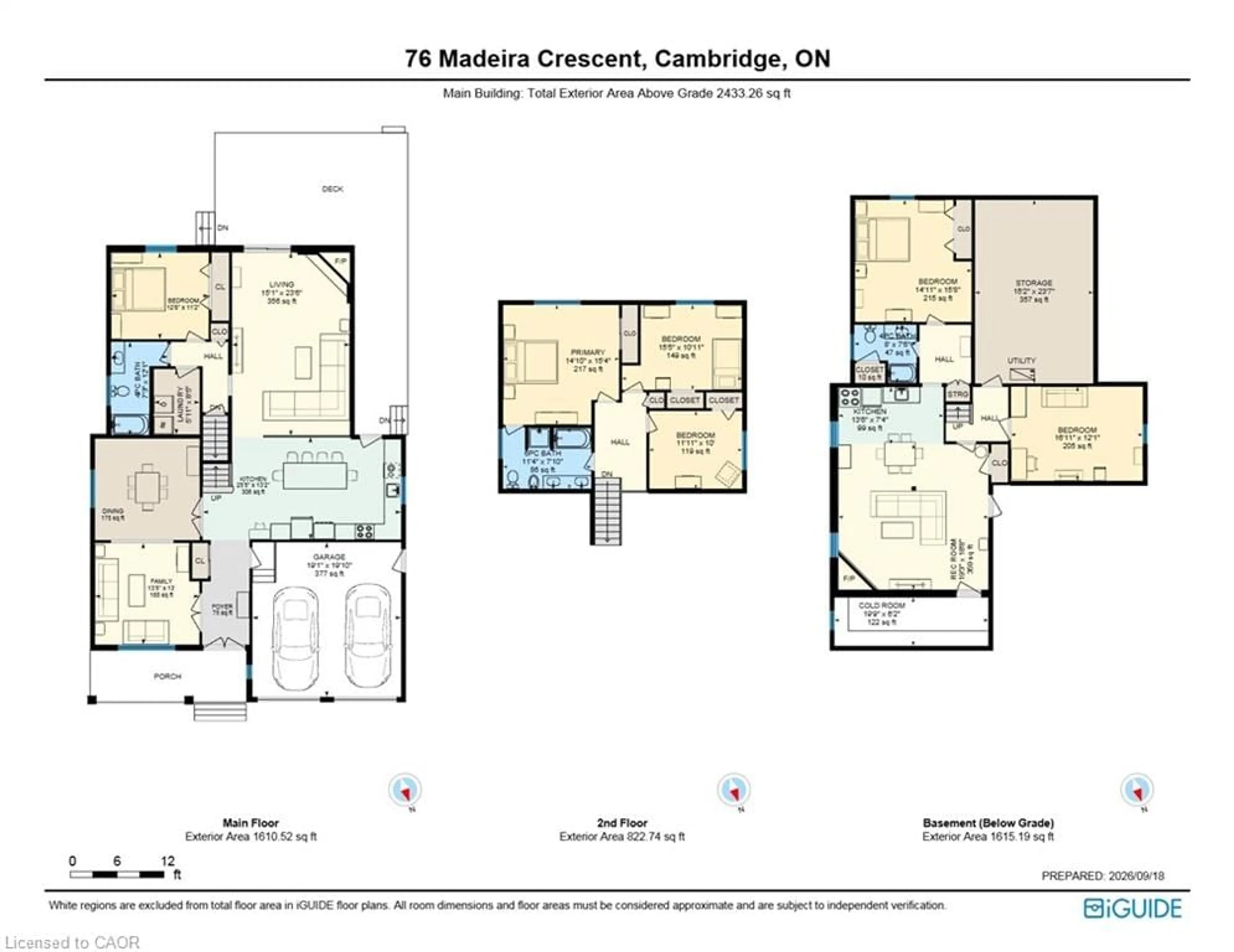 Floor plan for 76 Madeira Cres, Cambridge Ontario N1R 8A1