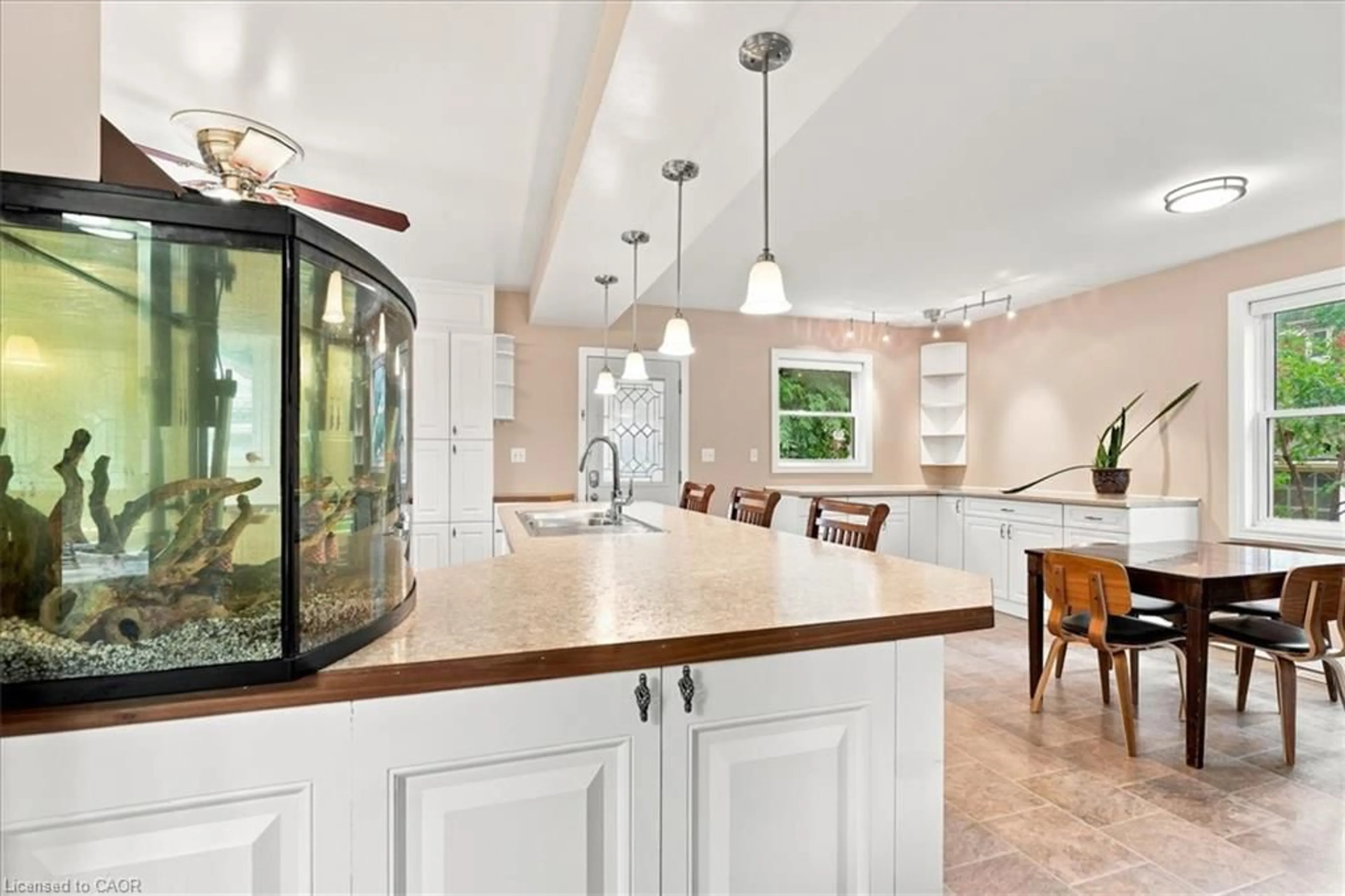 Open concept kitchen, ceramic/tile floor for 233 Mansion St, Kitchener Ontario N2H 2K5