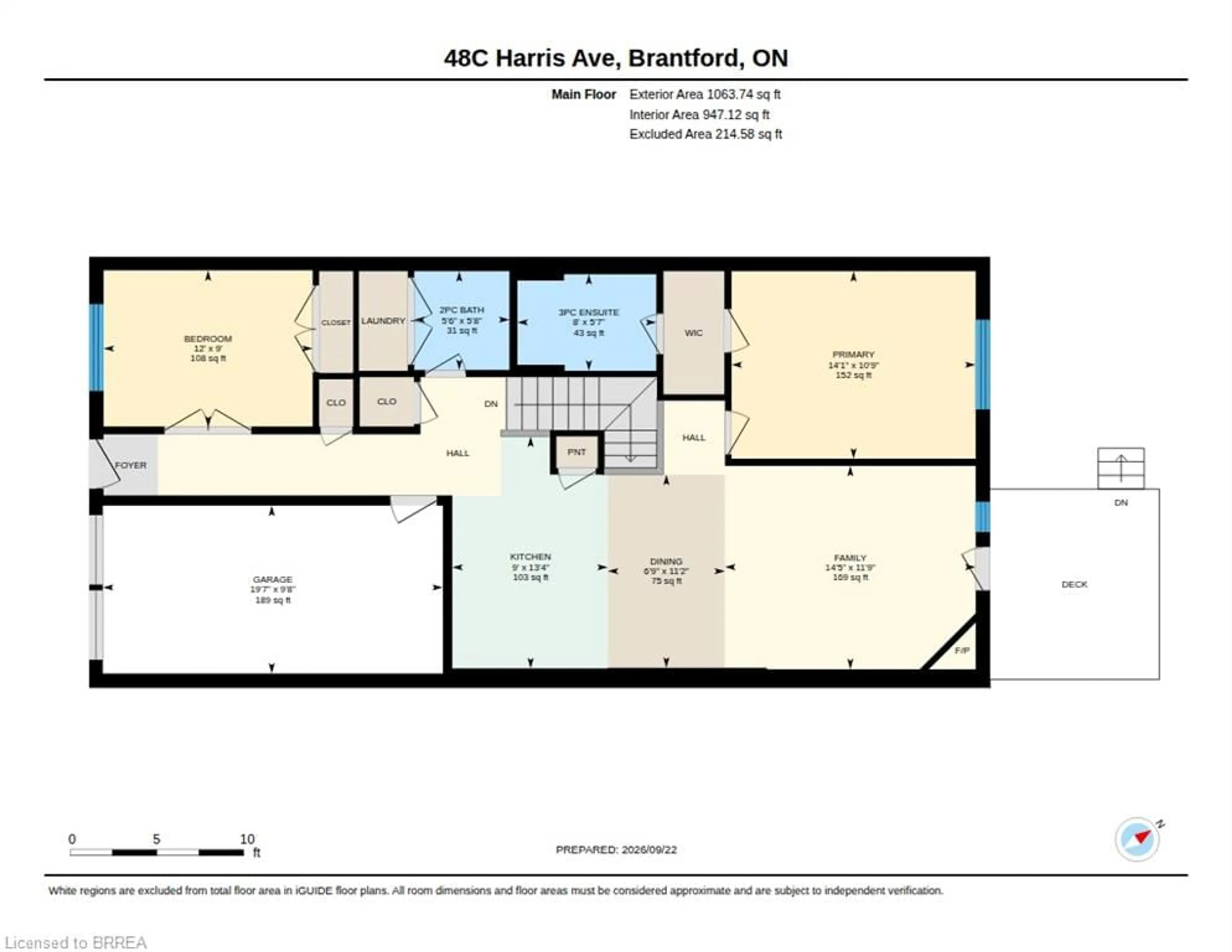 Floor plan for 48C Harris Ave, Brantford Ontario N3R 2E9