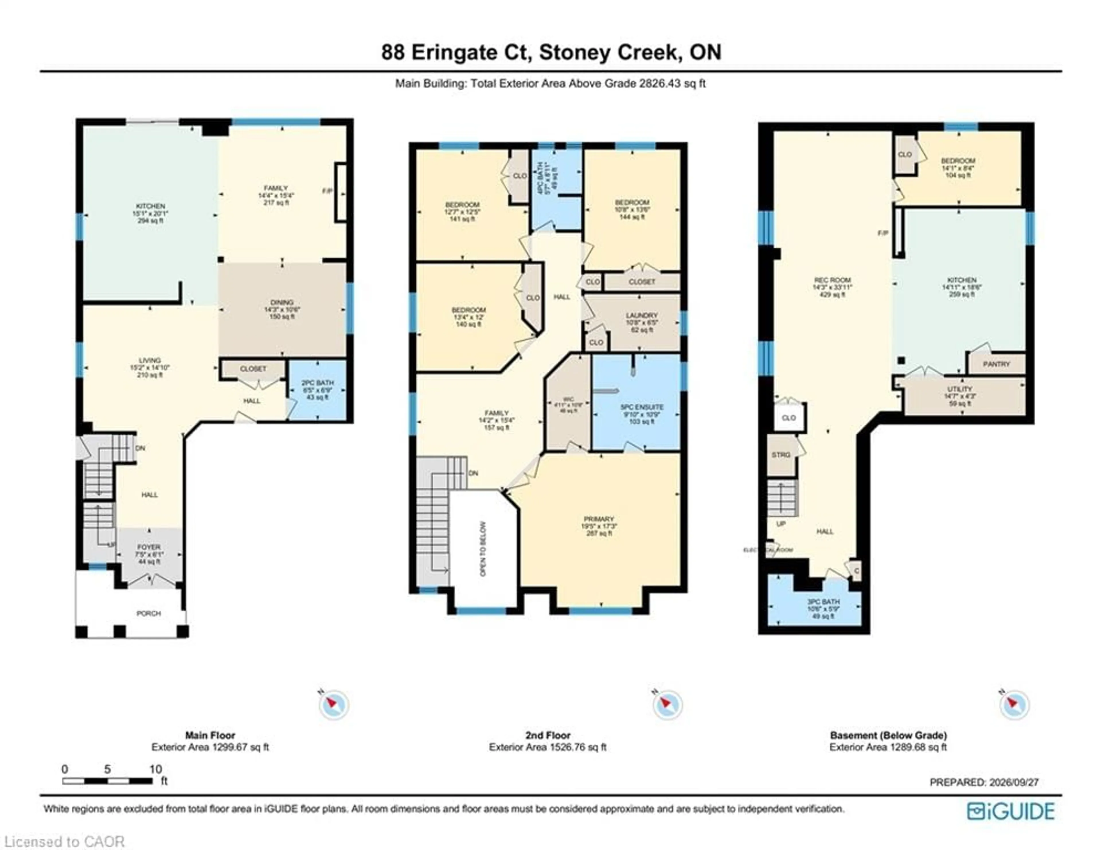 Floor plan for 88 Eringate Crt, Stoney Creek Ontario L8J 3Y4
