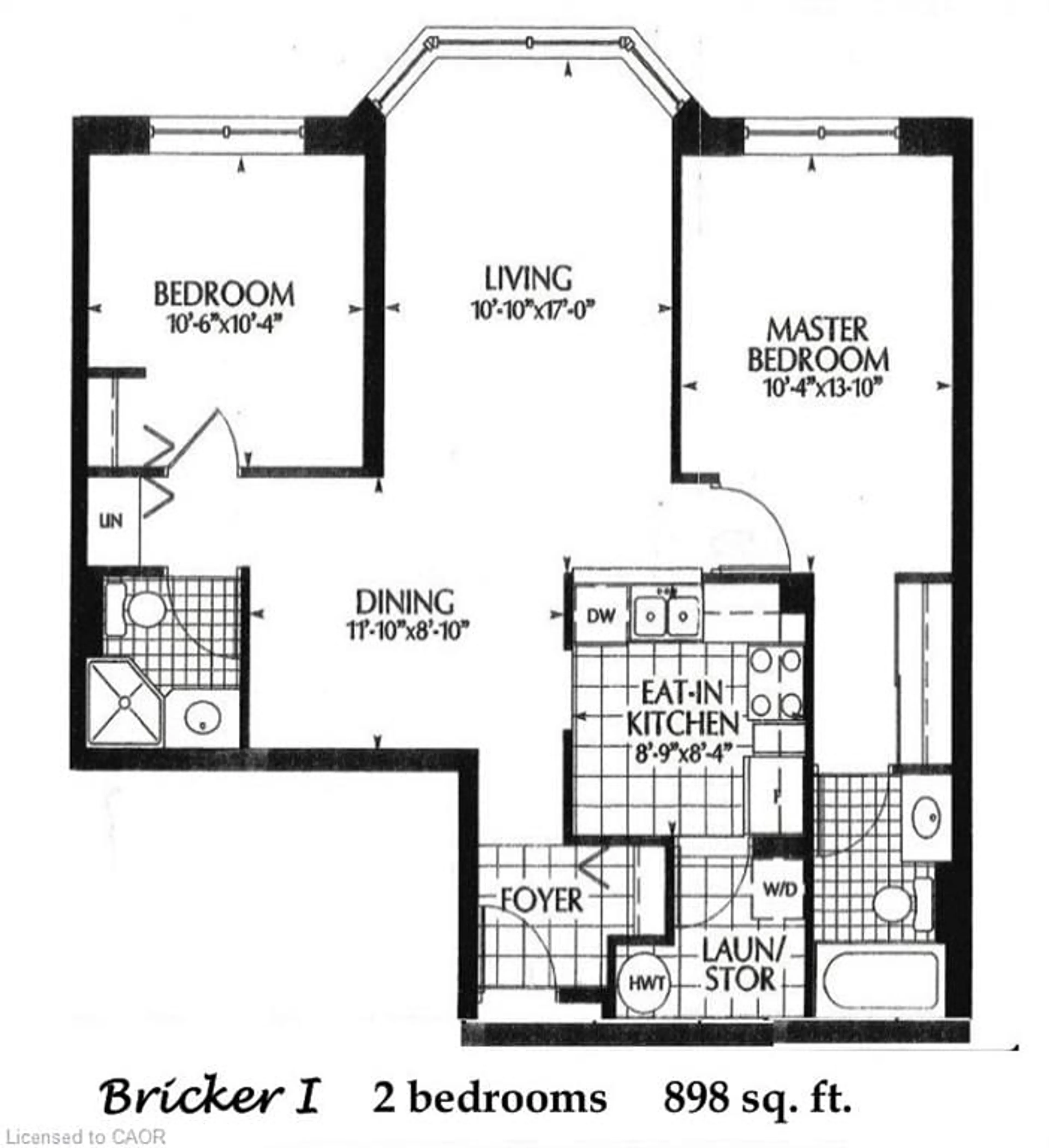 Floor plan for 20 St. George St #404, Kitchener Ontario N2G 2S7