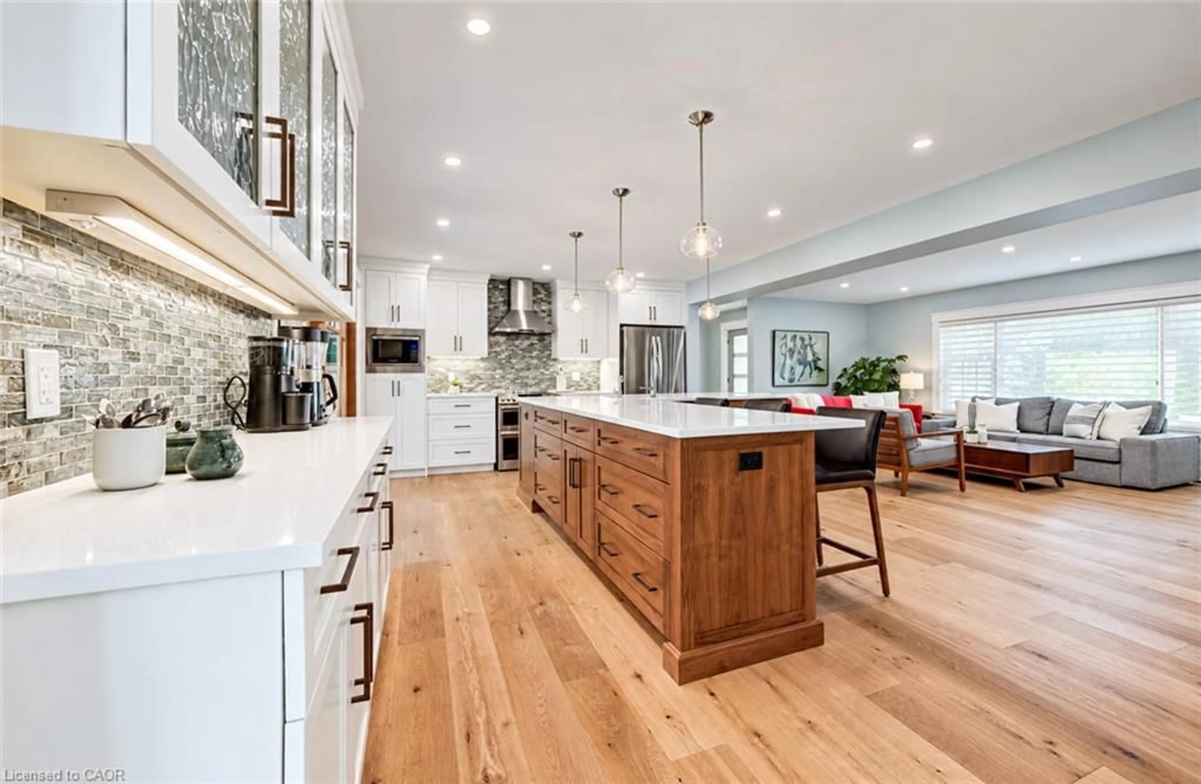 Open concept kitchen, wood/laminate floor for 656 Westmount Rd, Kitchener Ontario N2M 1R8