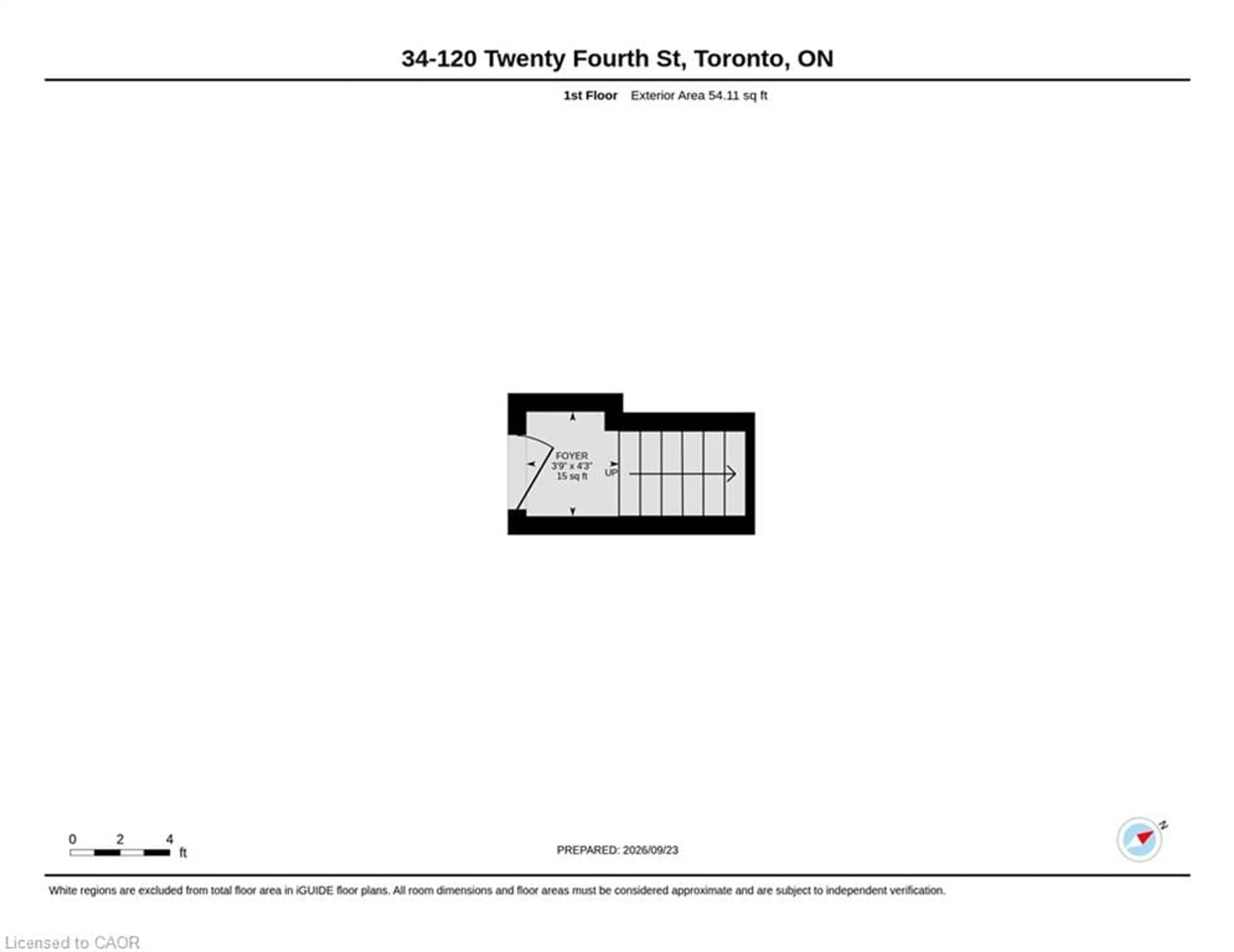 Floor plan for 120 Twenty Fourth St #34, Etobicoke Ontario M8V 0B9