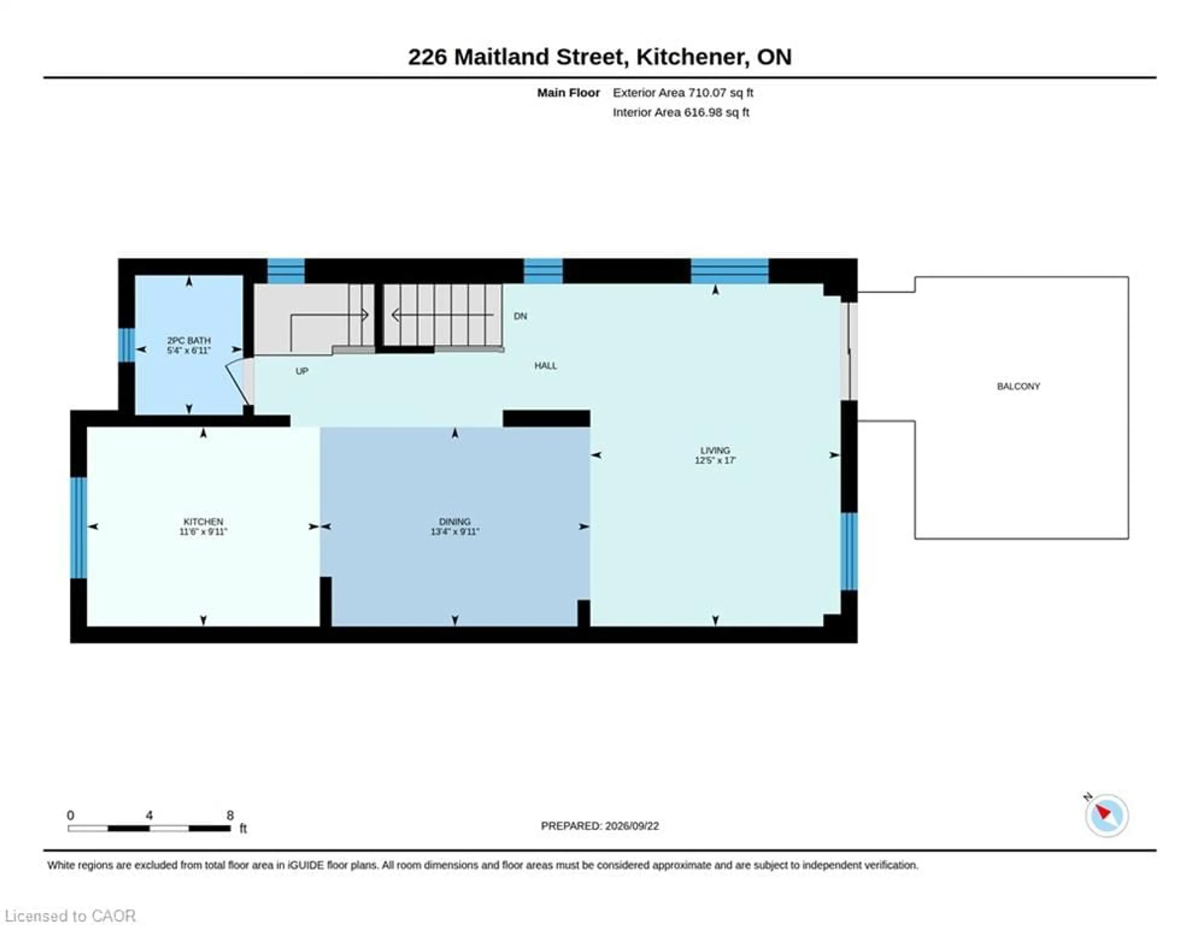 Floor plan for 226 Maitland St, Kitchener Ontario N2R 1Z1