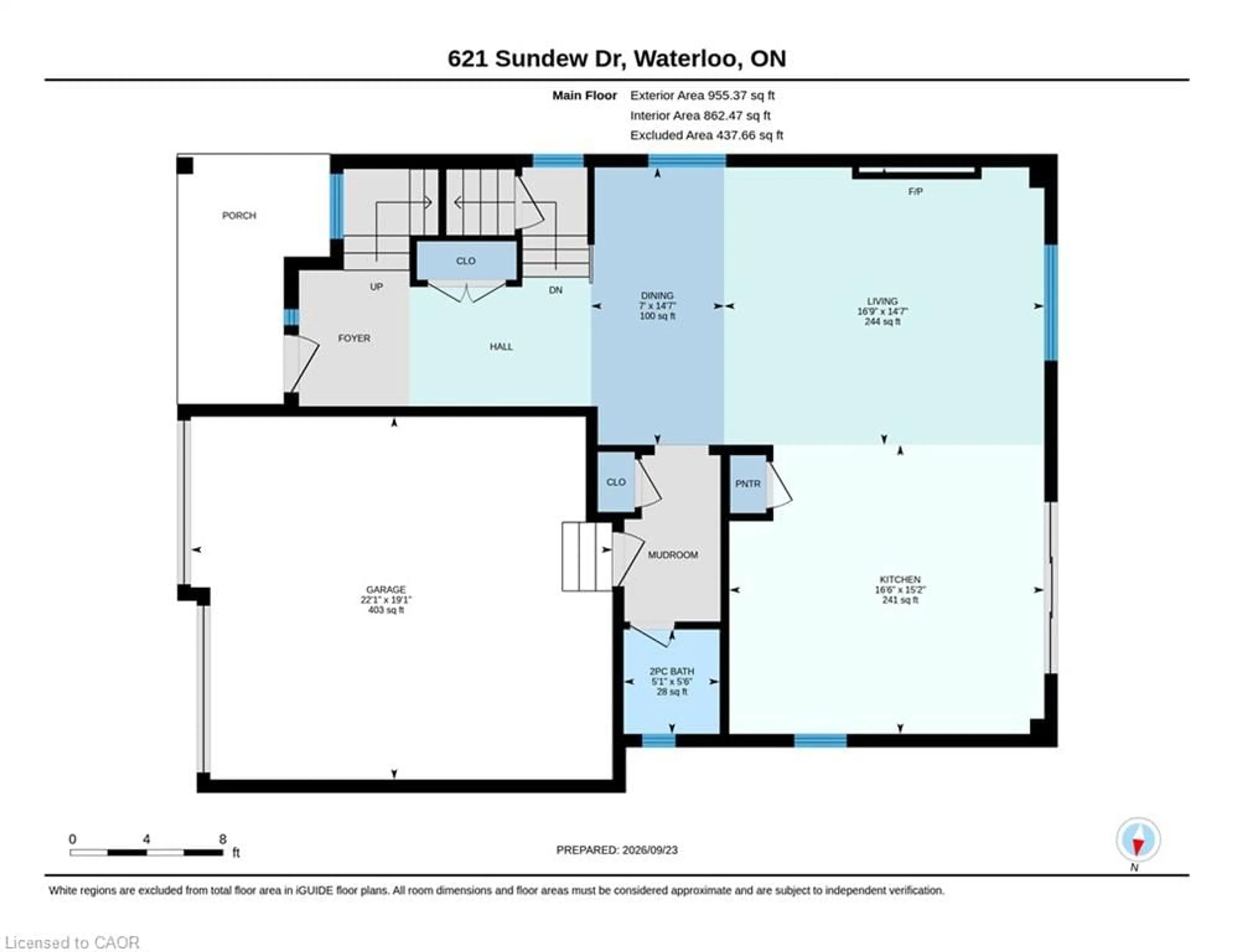 Floor plan for 621 Sundew Dr, Waterloo Ontario N2V 0C1