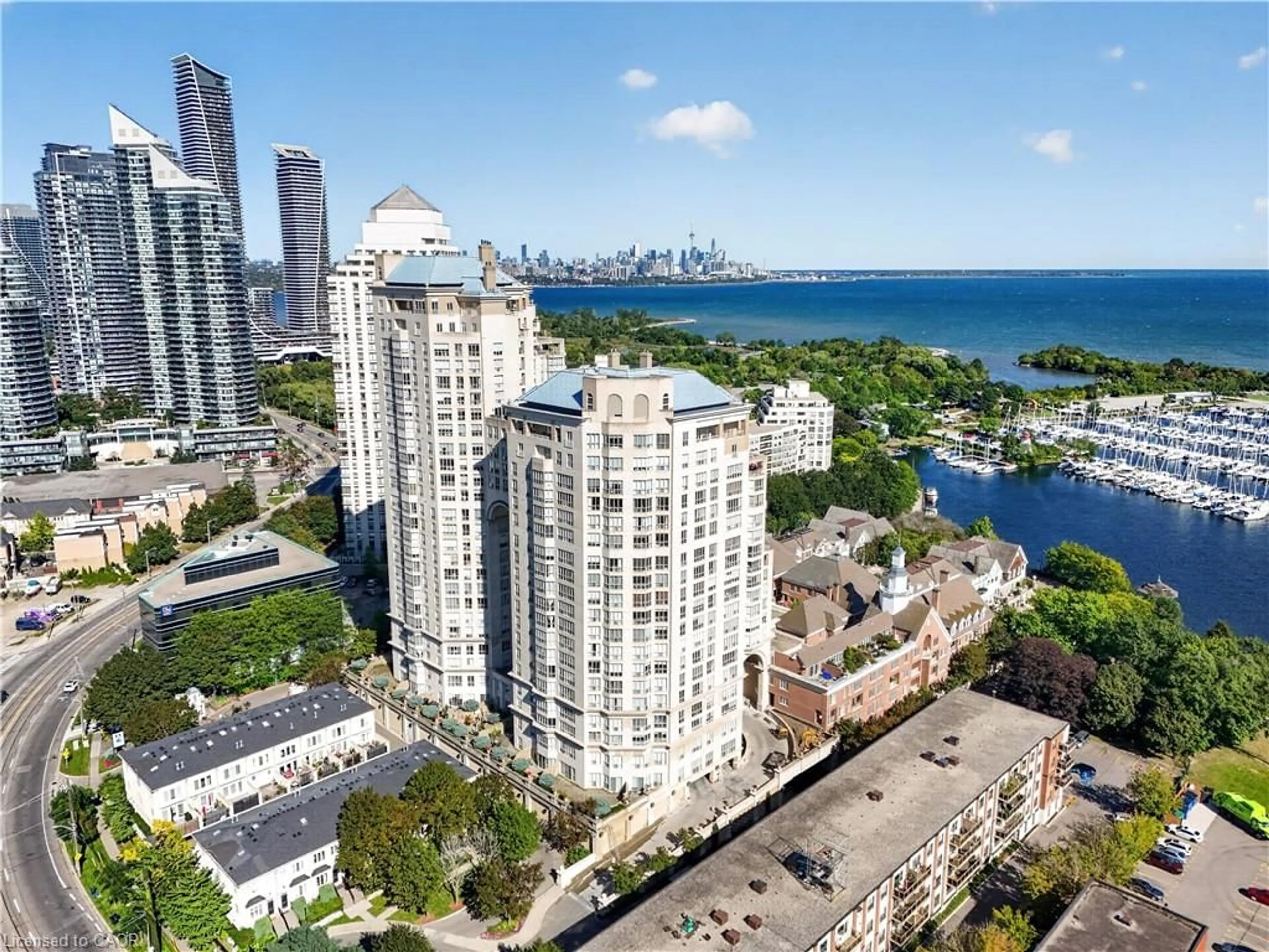 A pic from outside/outdoor area/front of a property/back of a property/a pic from drone, city buildings view from balcony for 2287 Lake Shore Blvd #301, Etobicoke Ontario M8V 3Y1
