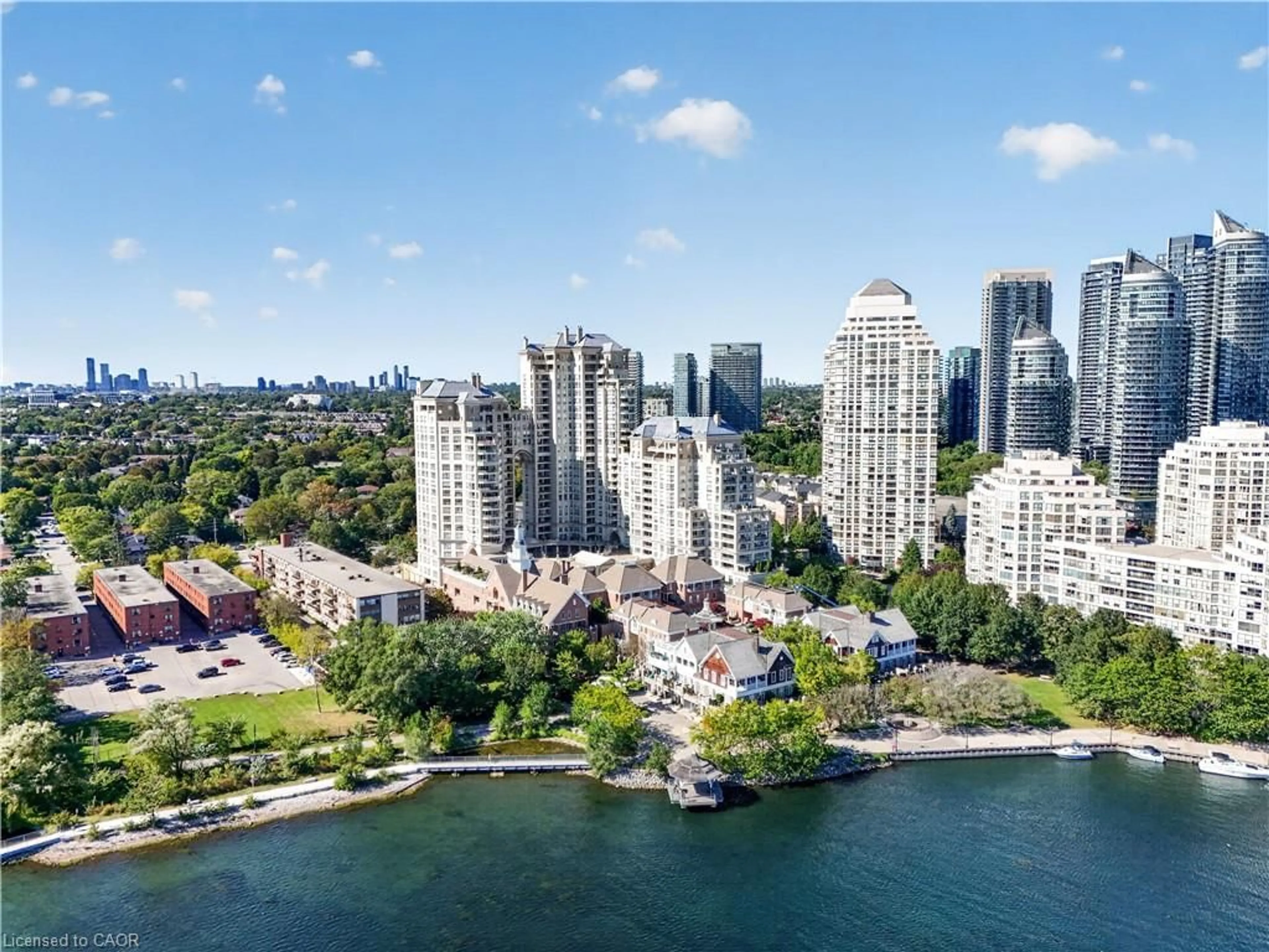 A pic from outside/outdoor area/front of a property/back of a property/a pic from drone, city buildings view from balcony for 2287 Lake Shore Blvd #301, Etobicoke Ontario M8V 3Y1