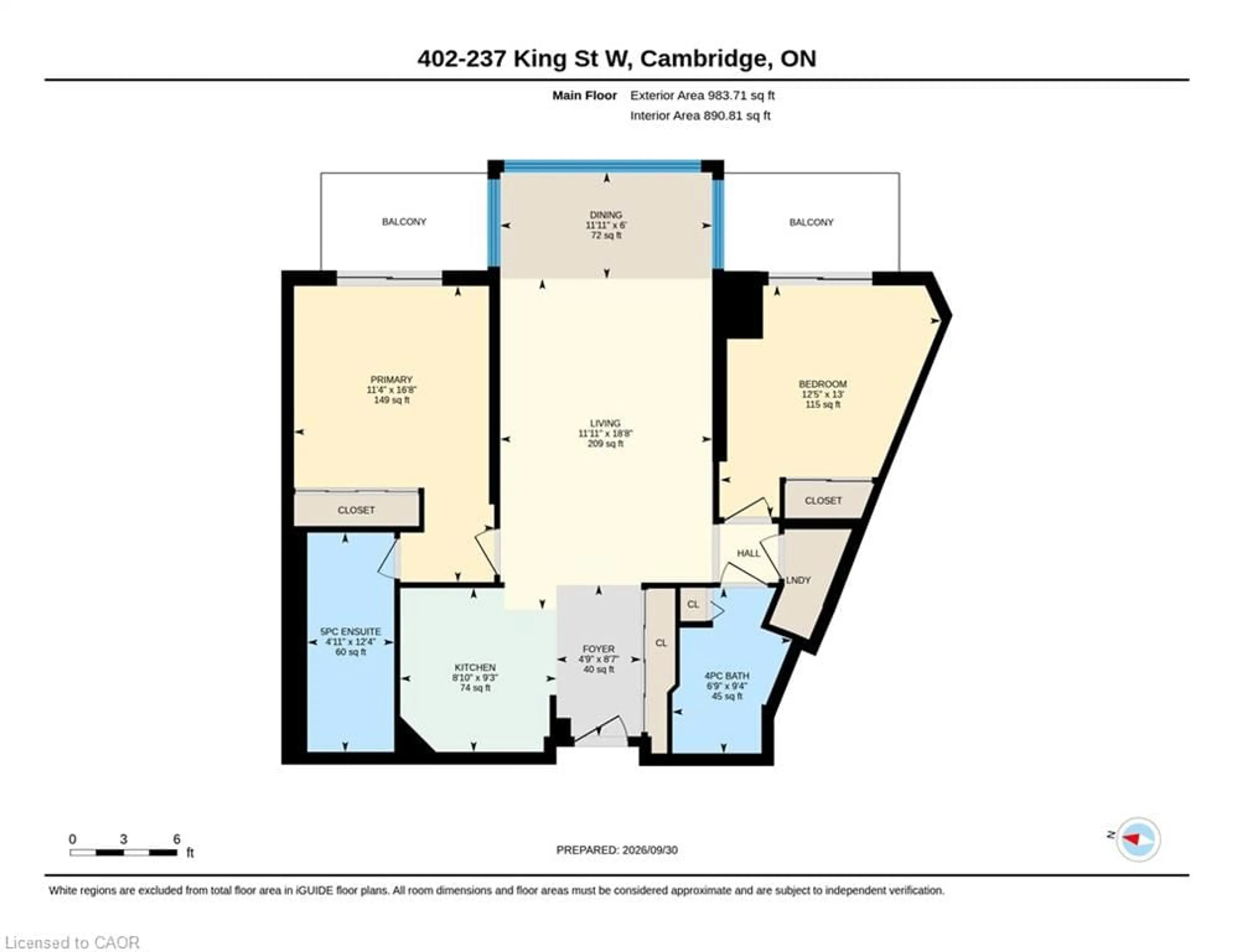 Floor plan for 237 King St #402, Cambridge Ontario N3H 5L2
