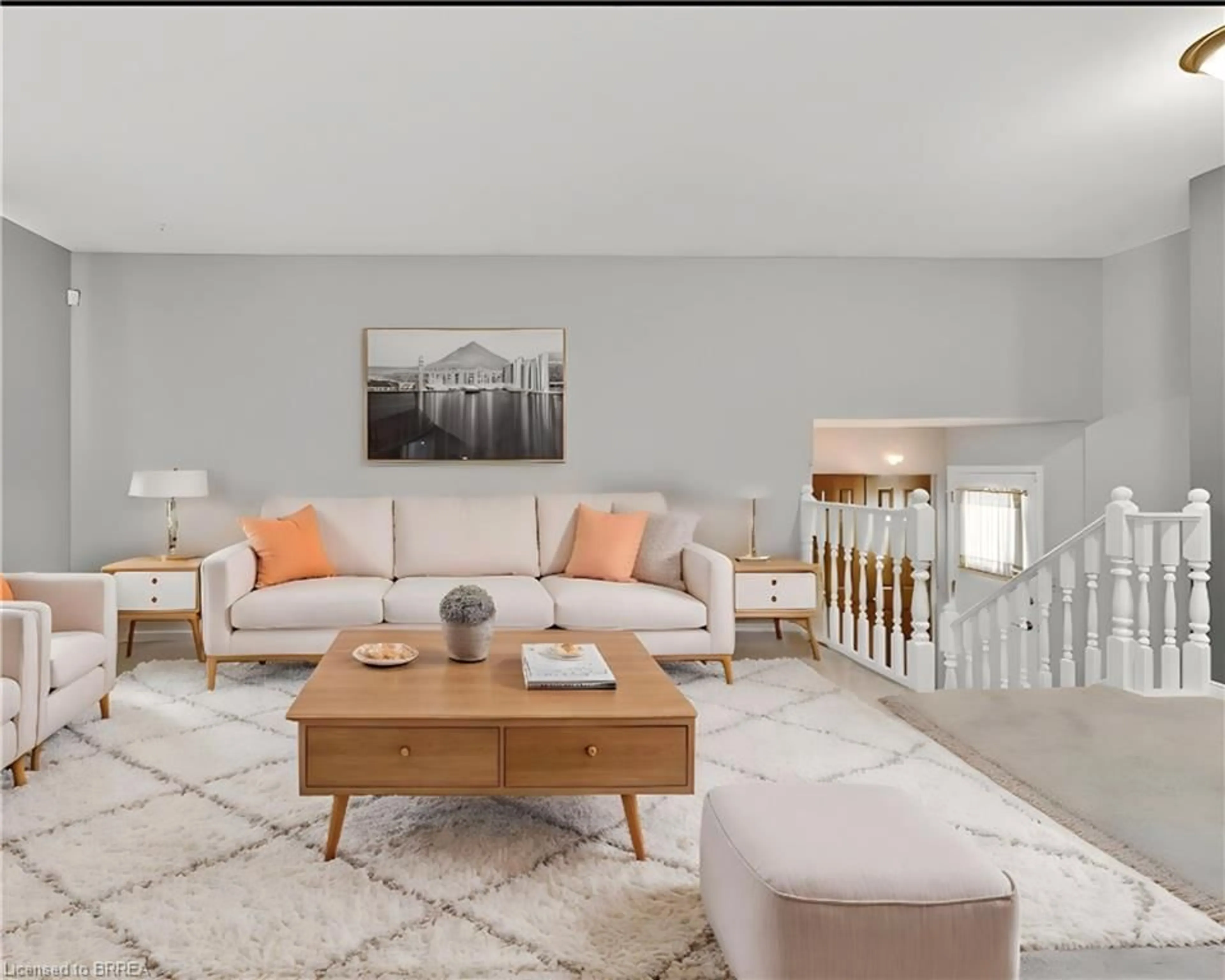 Living room with furniture, unknown for 104 Viscount Road, Brantford Ontario N3P 1Y6
