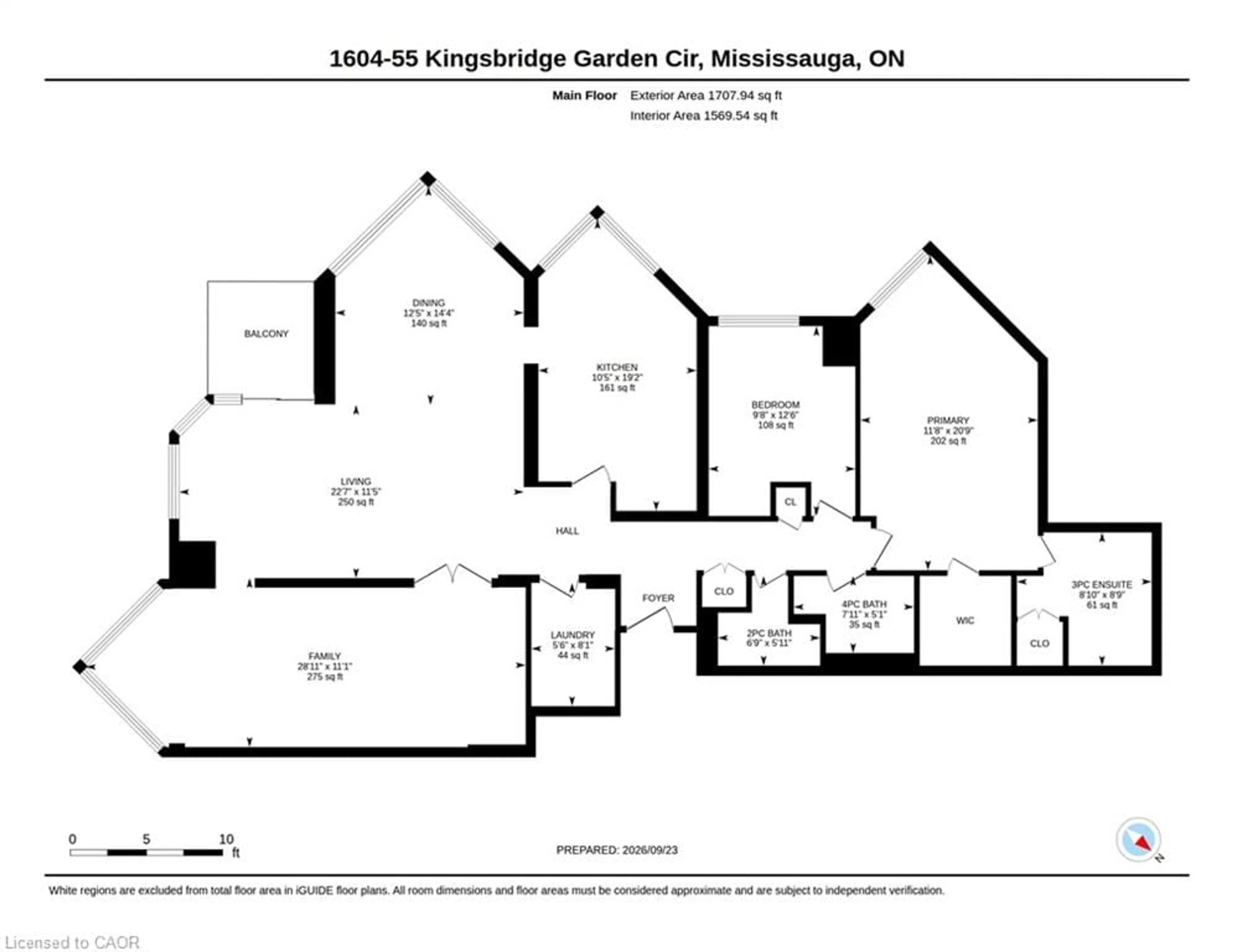 Floor plan for 55 Kingsbridge Garden Cir #1604, Mississauga Ontario L5R 1Y1
