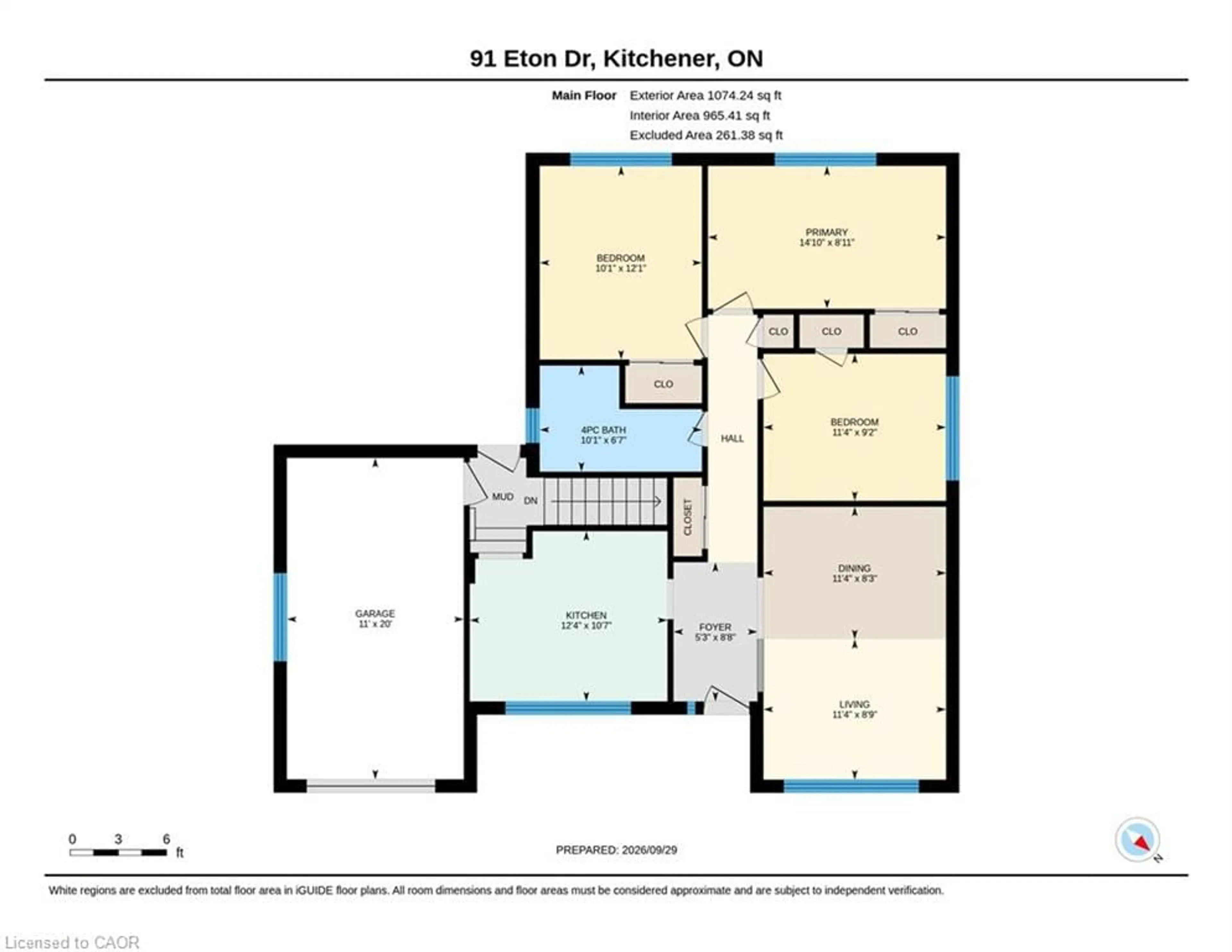 Floor plan for 91 Eton Dr, Kitchener Ontario N2B 1N9