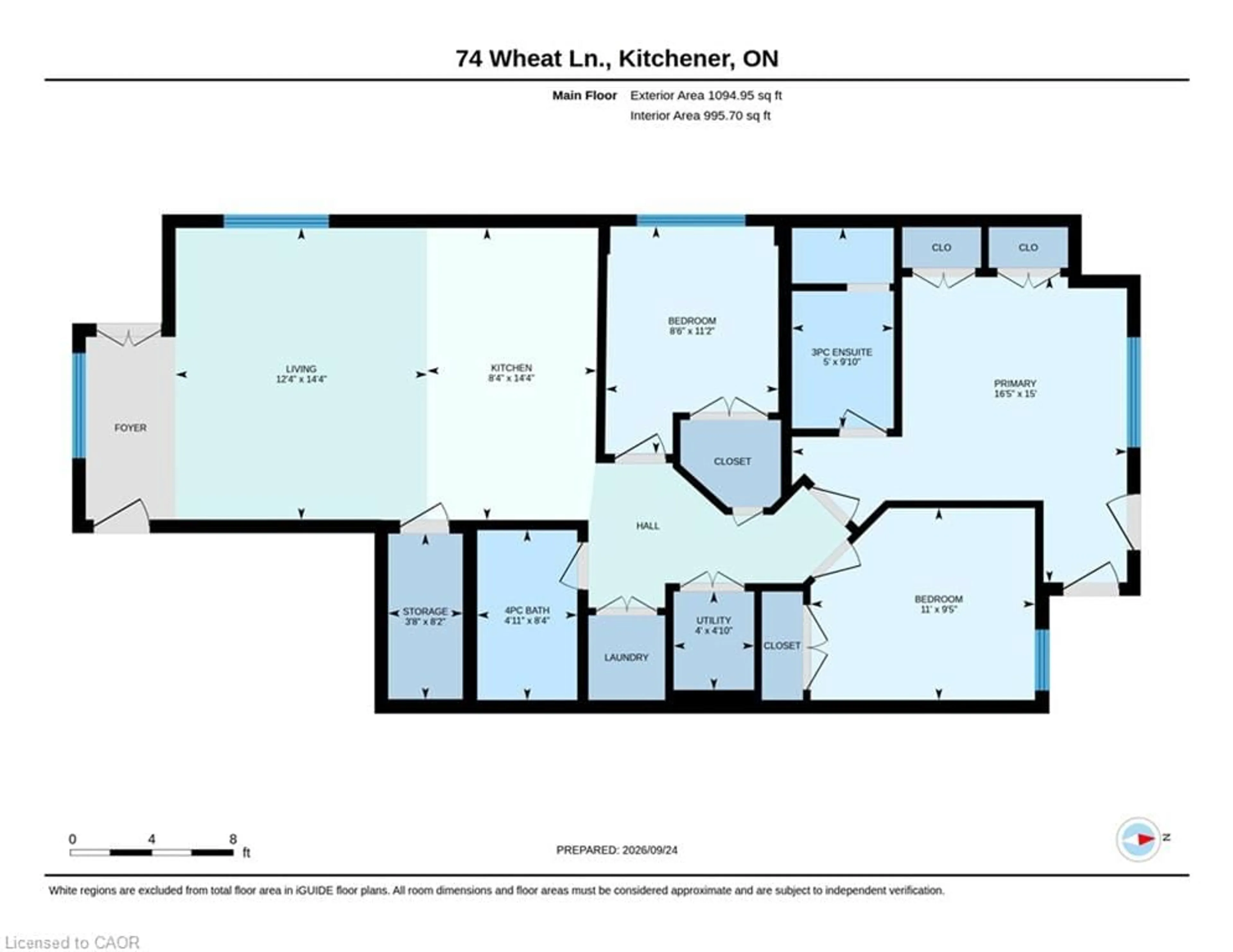 Floor plan for 74 Wheat Lane, Kitchener Ontario N2R 0R6