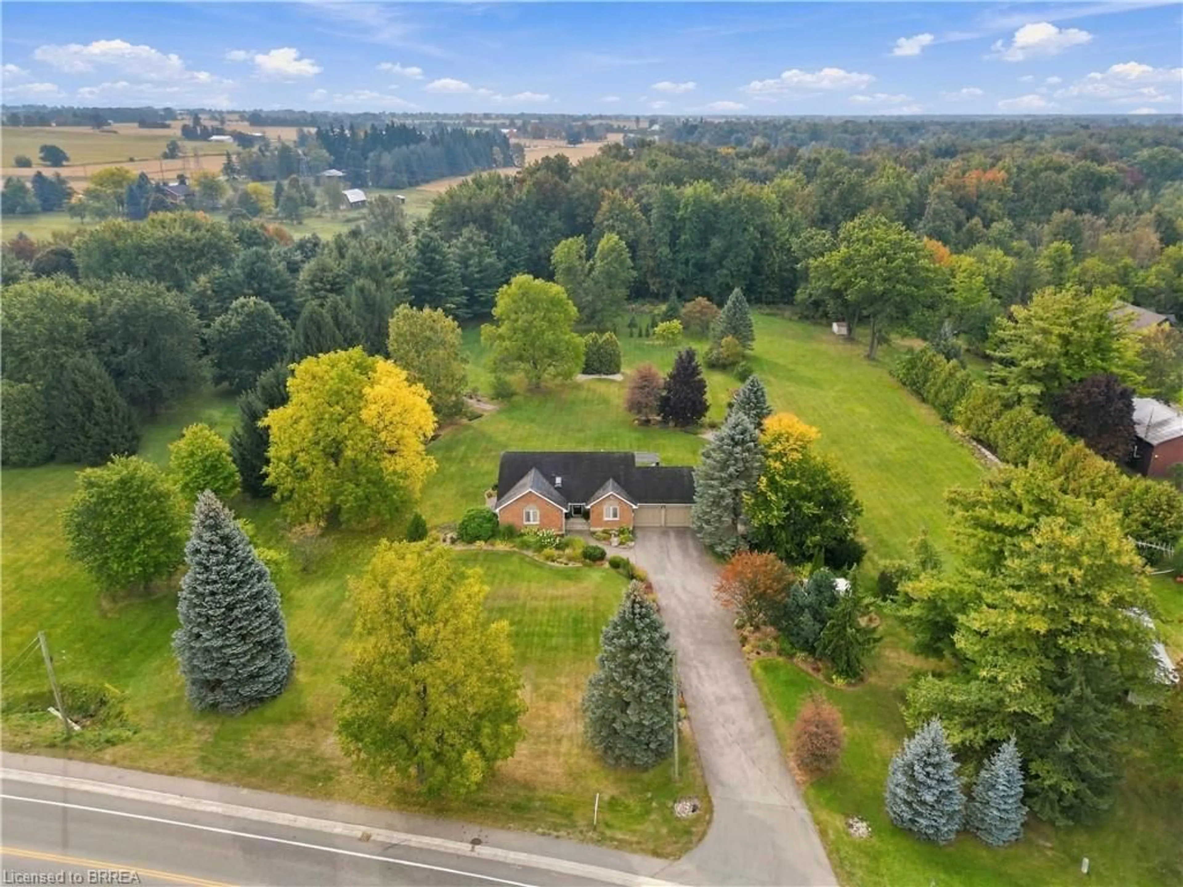 A pic from outside/outdoor area/front of a property/back of a property/a pic from drone, forest/trees view for 447 King Edward St, Paris Ontario N3L 3E3