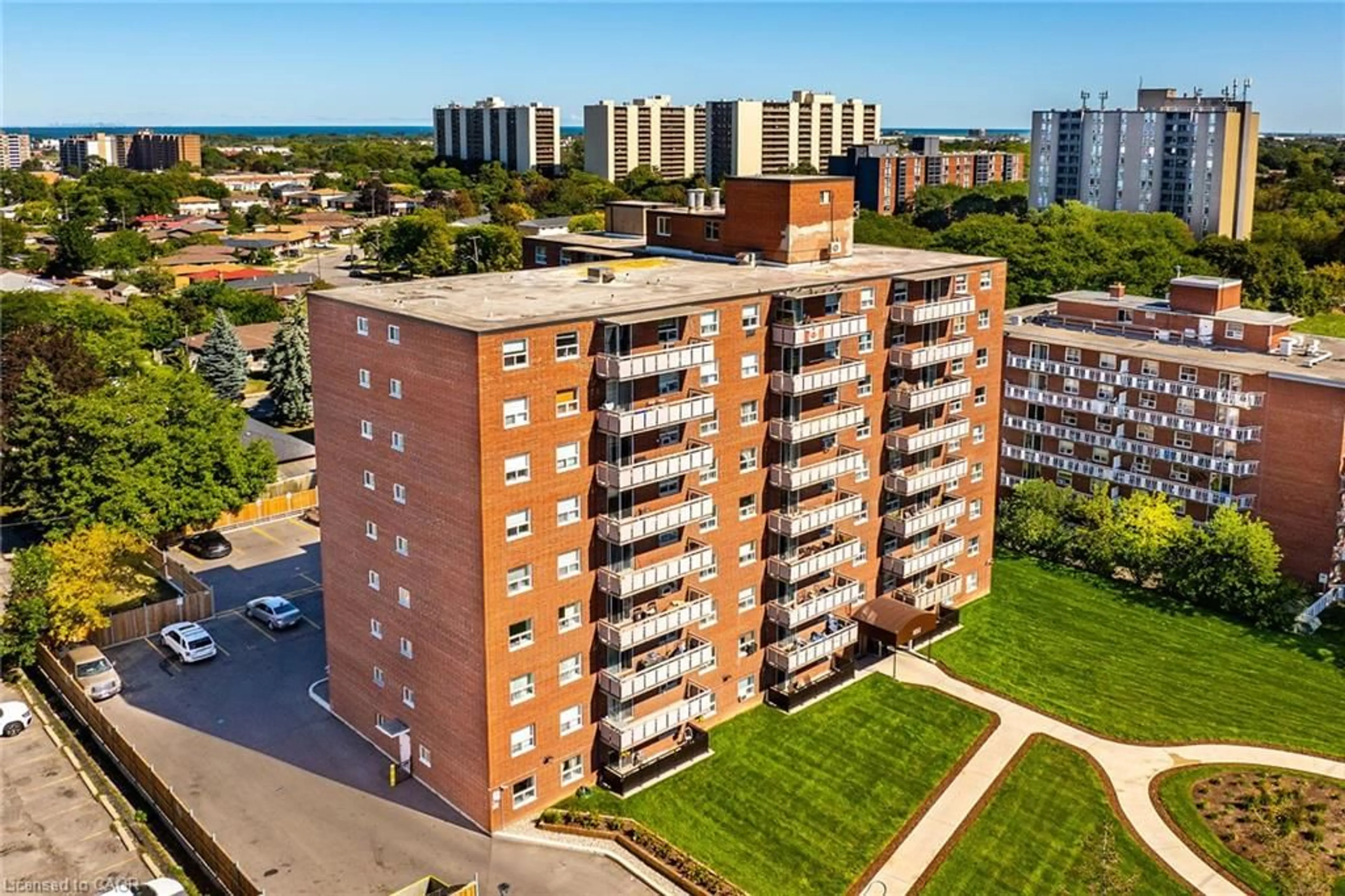 A pic from outside/outdoor area/front of a property/back of a property/a pic from drone, city buildings view from balcony for 851 Queenston Rd #604, Stoney Creek Ontario L8G 1B4
