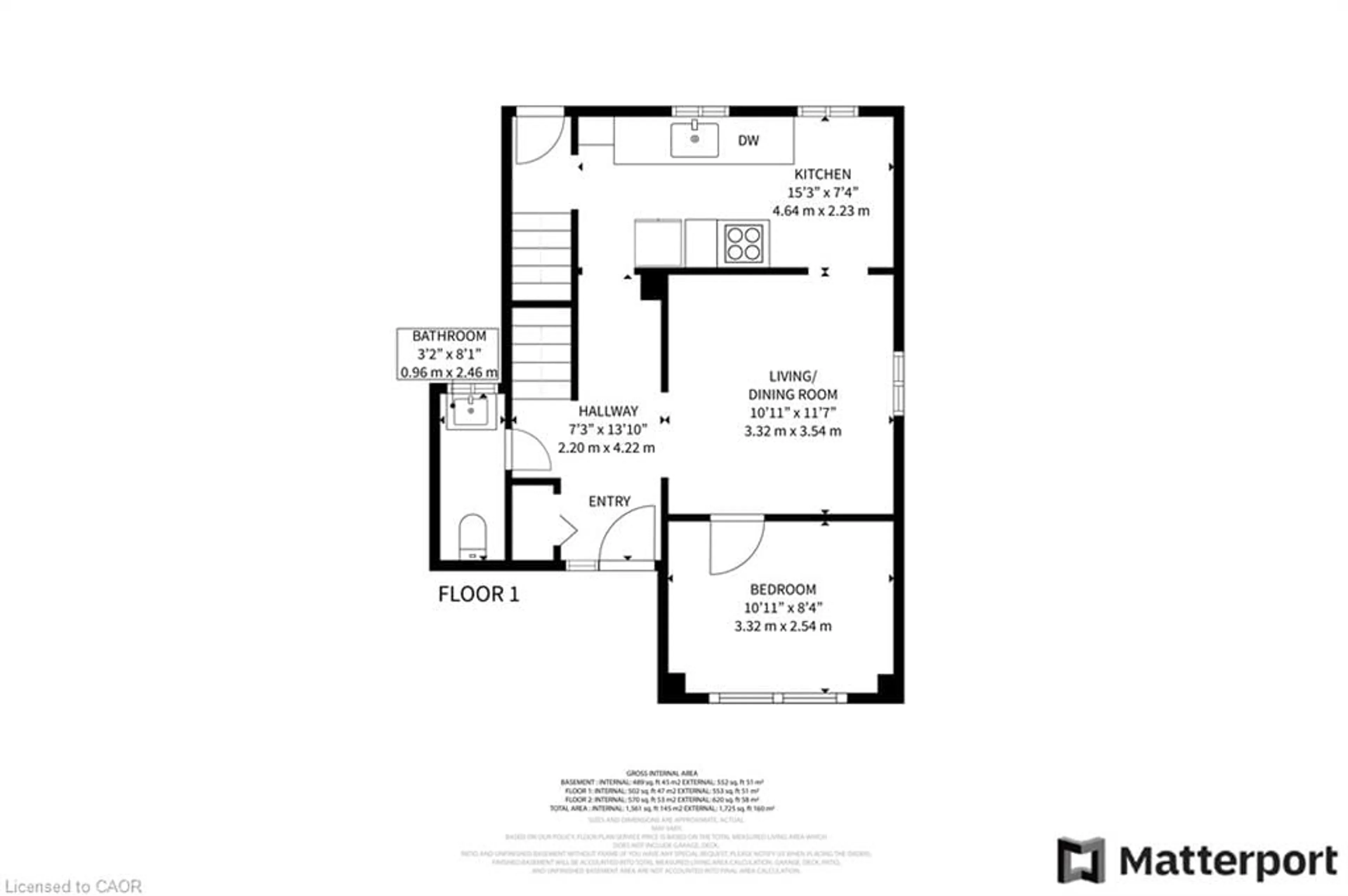 Floor plan for 506 Lonelm Crt #A, Waterloo Ontario N2L 5E1