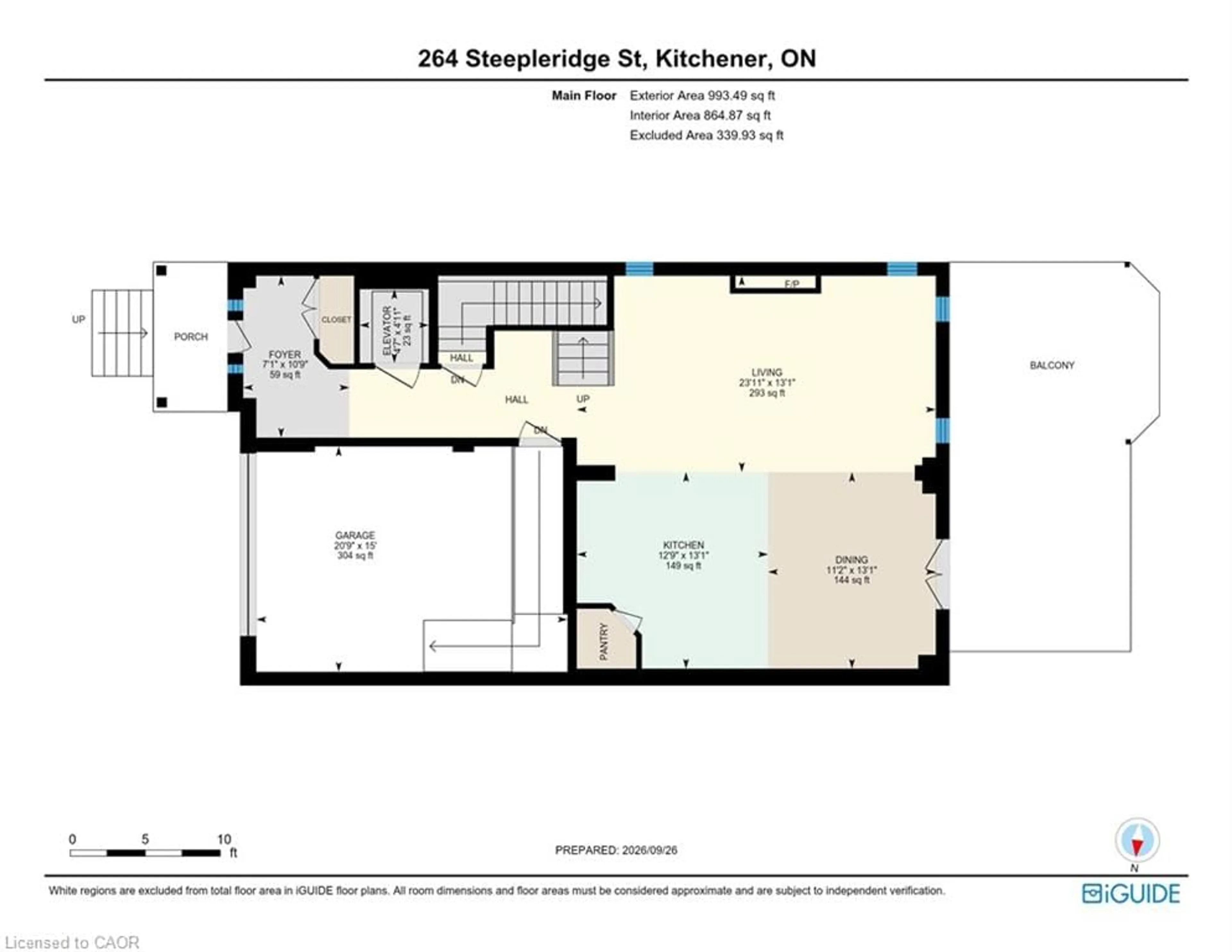 Floor plan for 264 Steepleridge St, Kitchener Ontario N2P 0B4