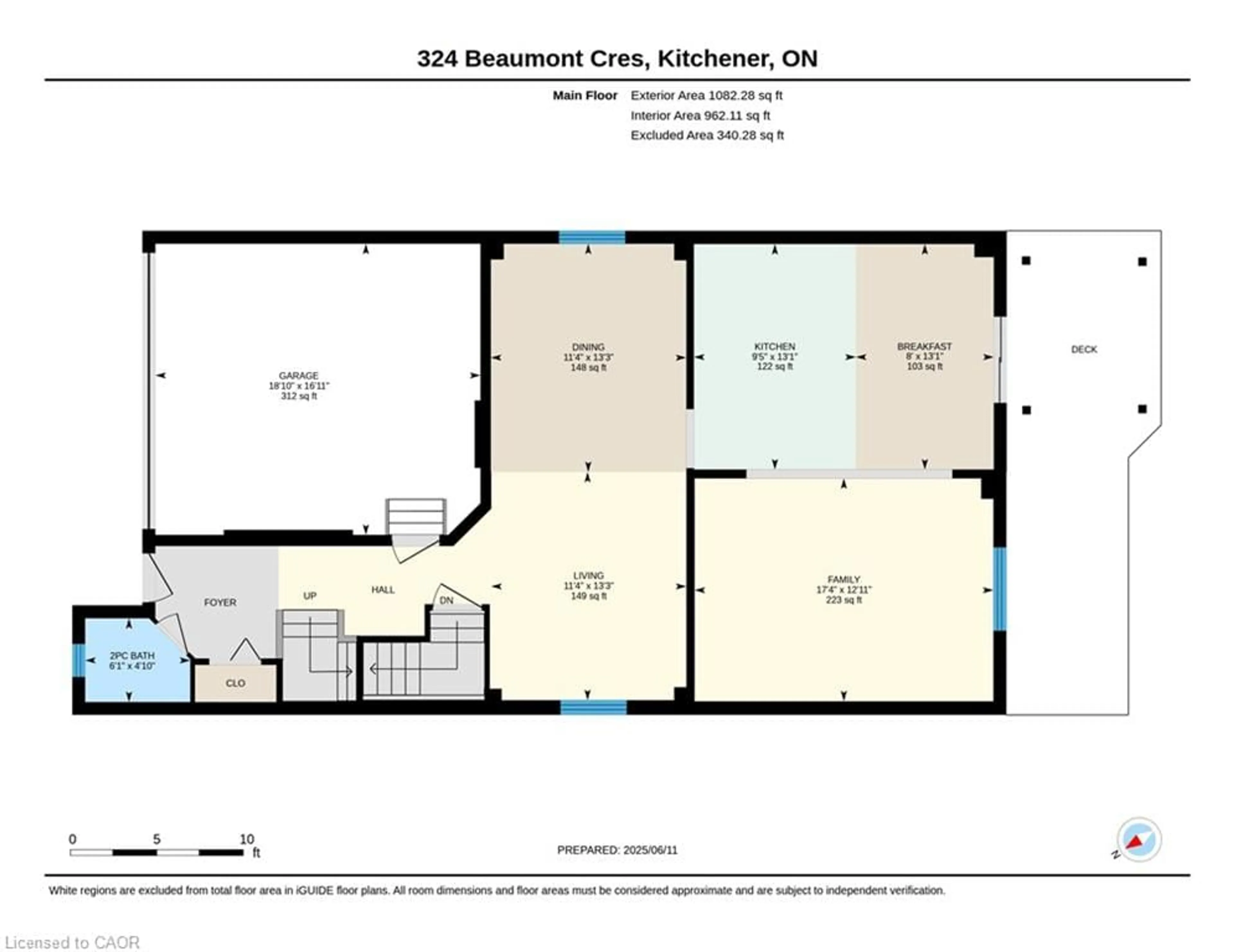Floor plan for 324 Beaumont Cres, Kitchener Ontario N2A 0A7