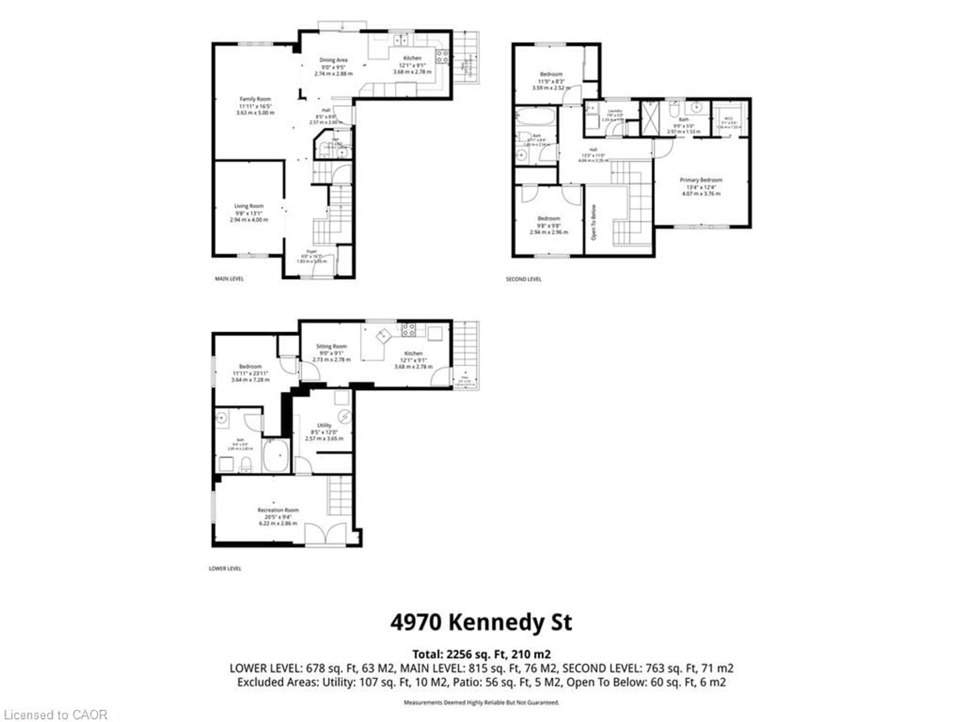Floor plan for 4970 Kennedy St, Beamsville Ontario L3J 0G5