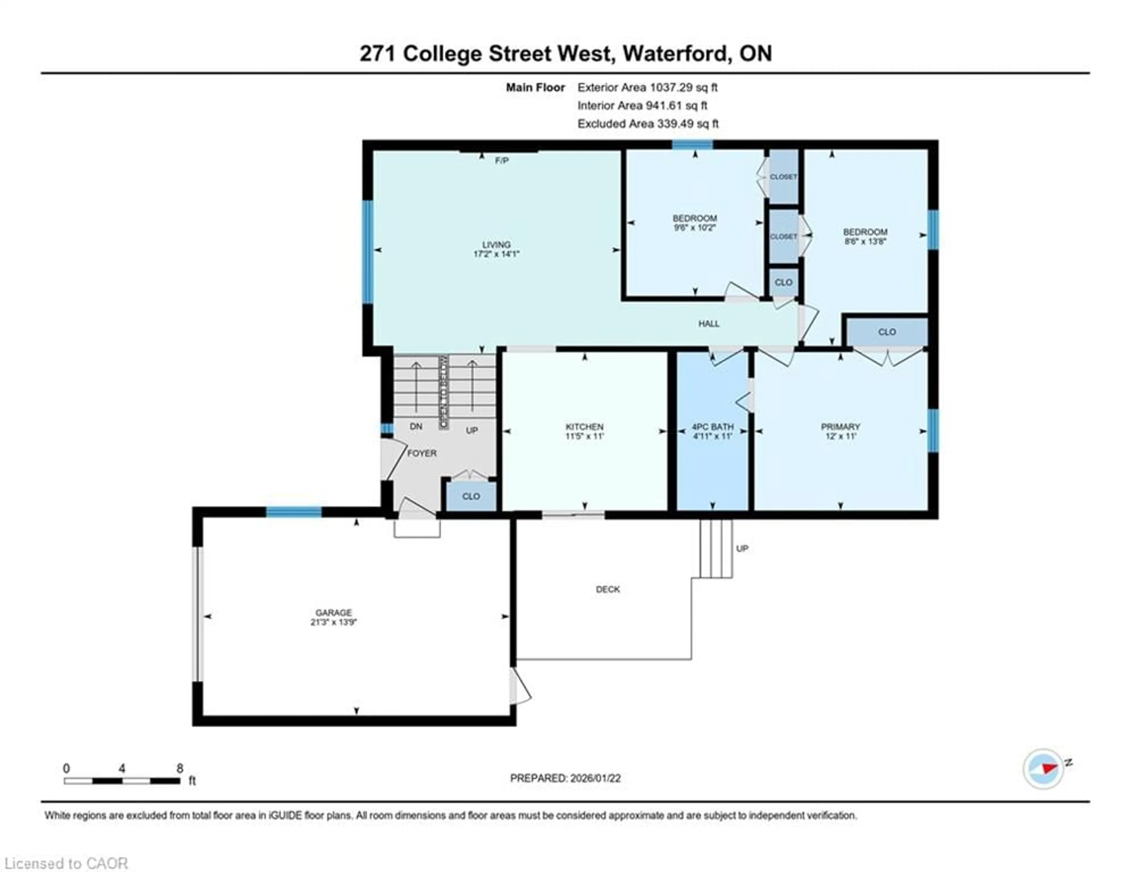 Floor plan for 271 College St, Waterford Ontario N0E 1Y0