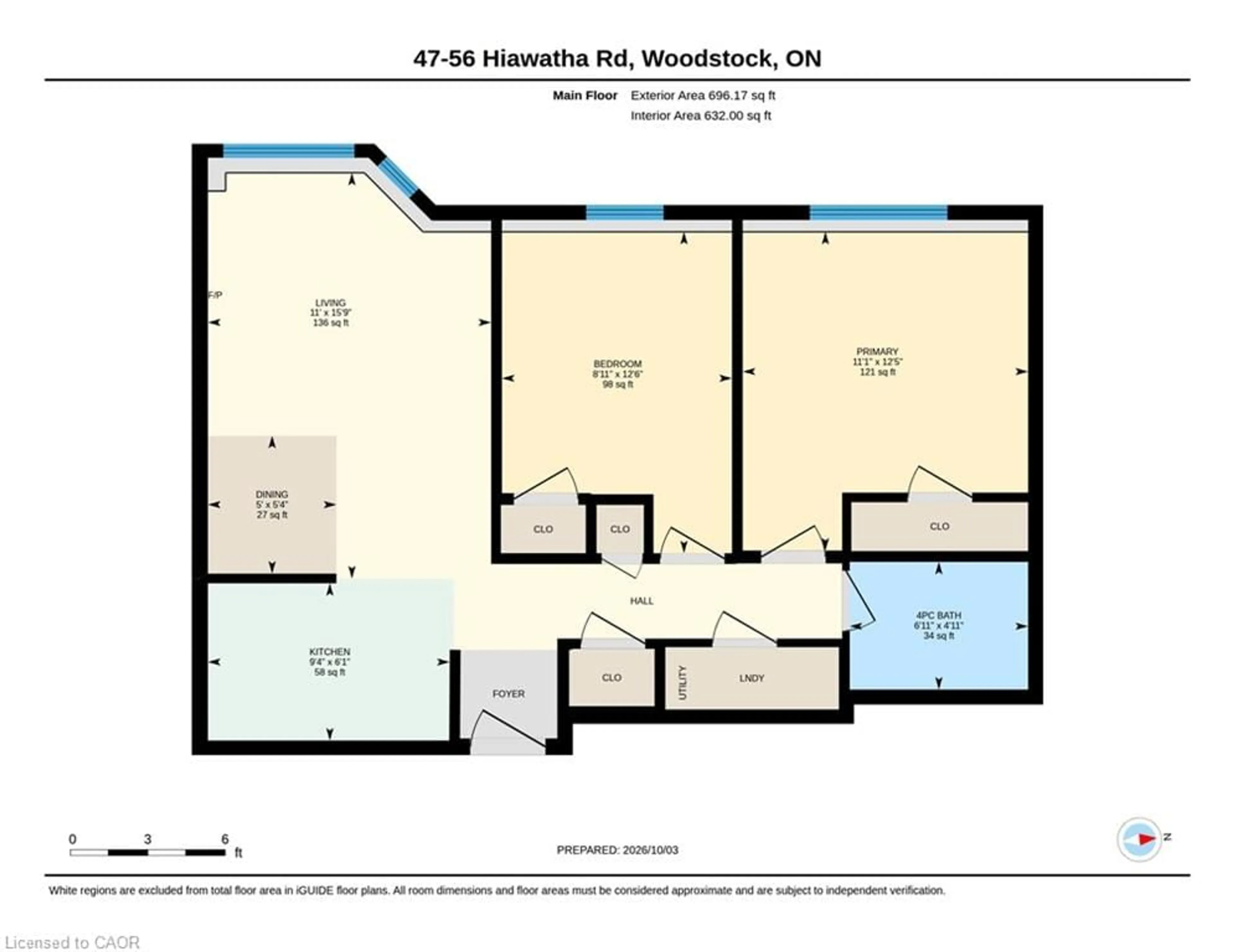 Floor plan for 56 Hiawatha Rd #47, Woodstock Ontario N4T 1P2