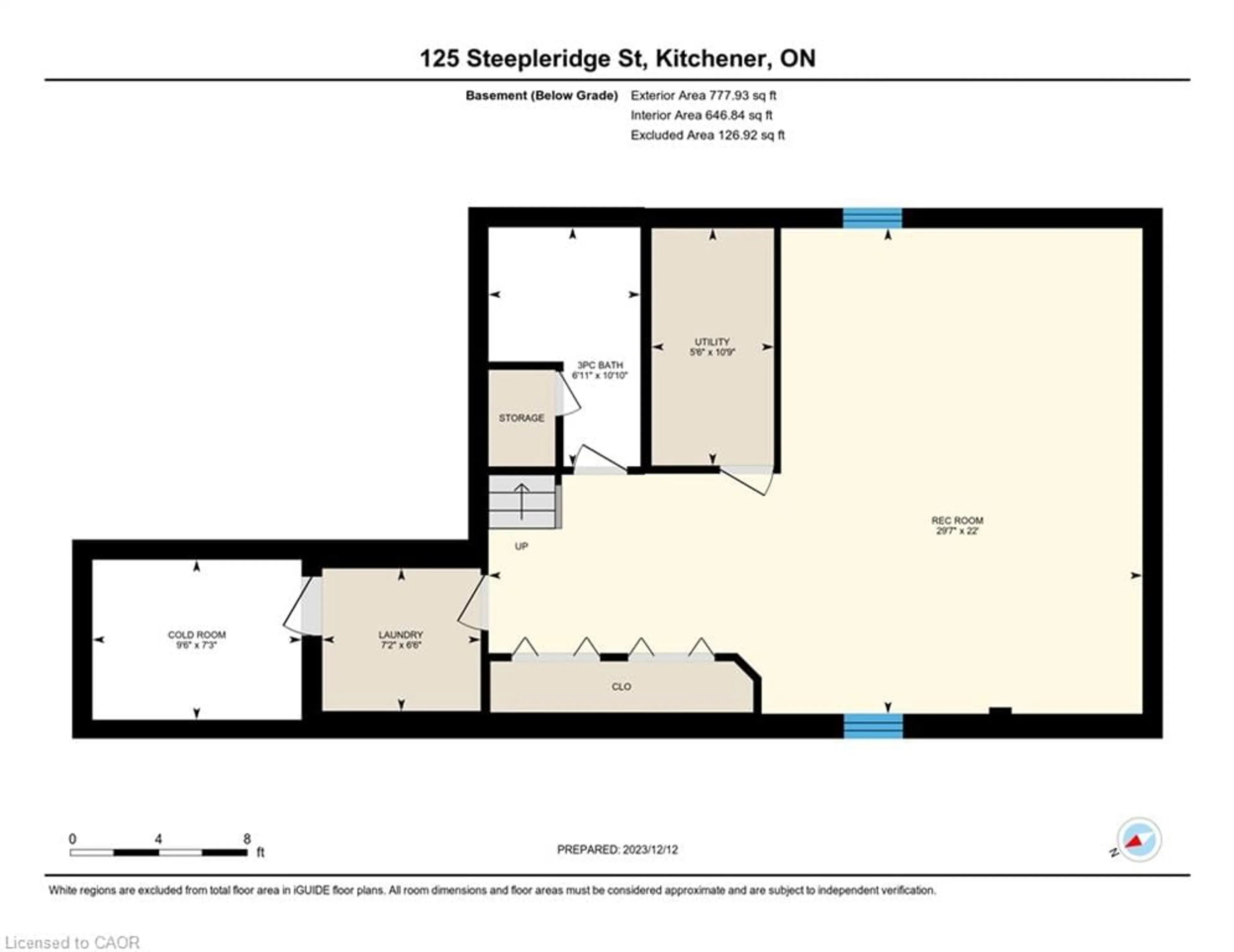 Floor plan for 125 Steepleridge St, Kitchener Ontario N2P 2W2