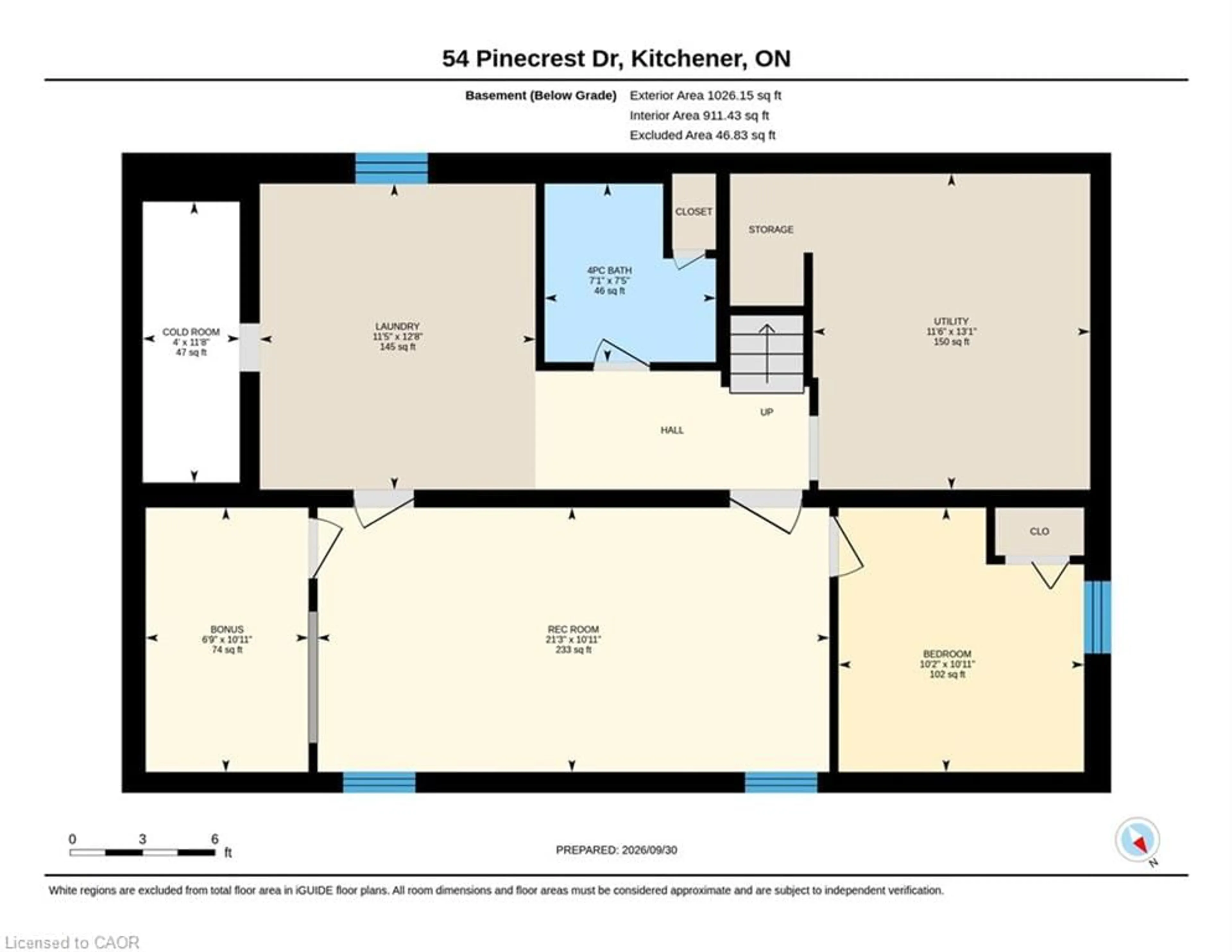Floor plan for 54 Pinecrest Dr, Kitchener Ontario N2A 2G6