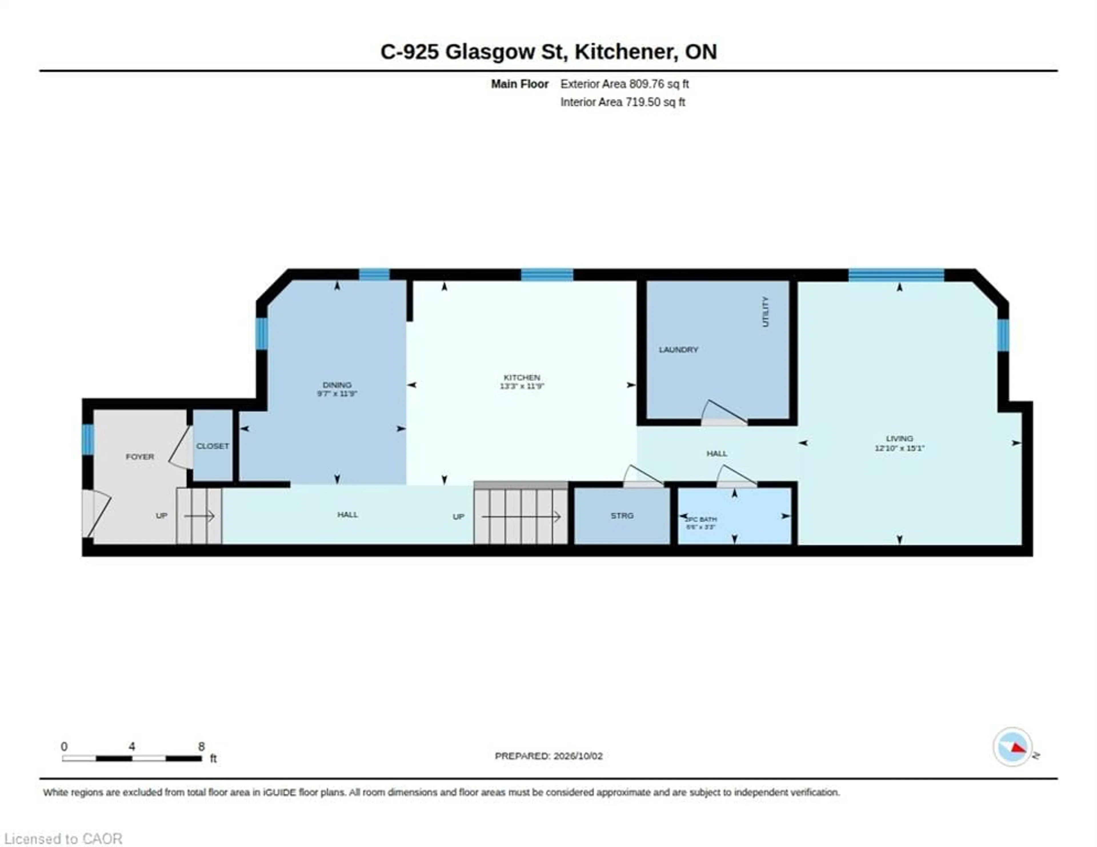 Floor plan for 925 Glasgow St #C, Kitchener Ontario N2H 0B5