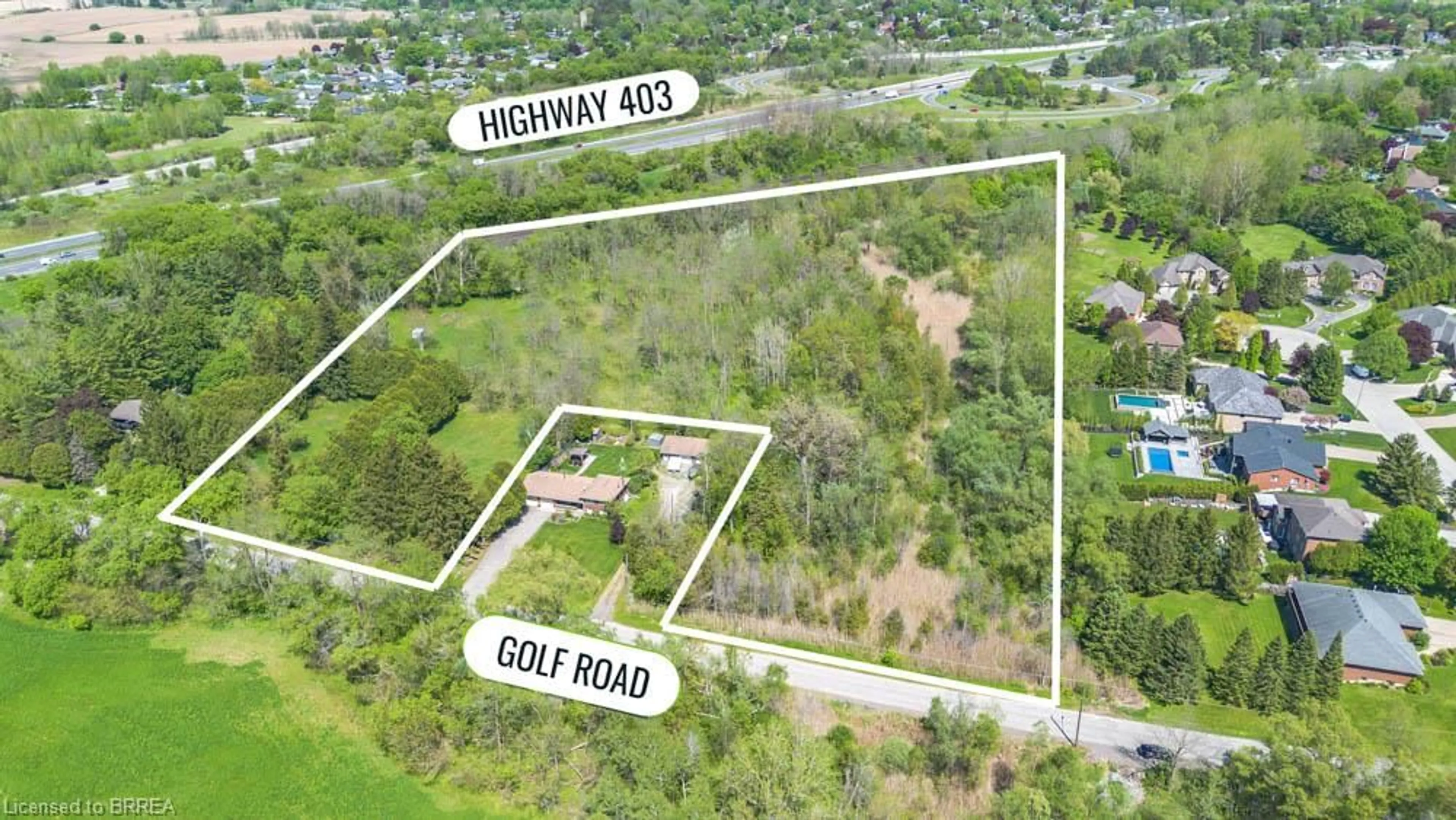 A pic from outside/outdoor area/front of a property/back of a property/a pic from drone, street for 88 Golf Rd, Brantford Ontario N3T 5L8