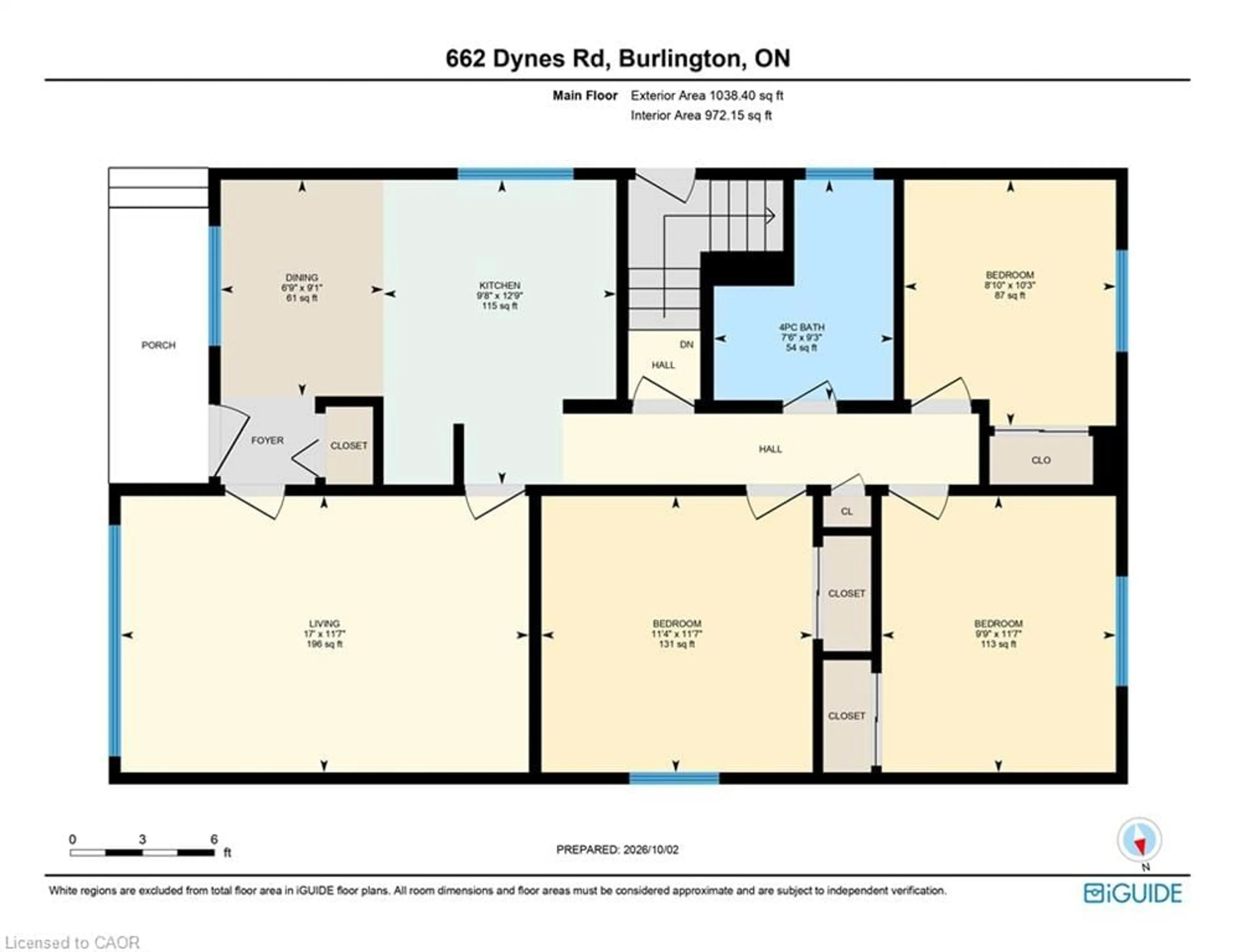 Floor plan for 662 Dynes Rd, Burlington Ontario L7N 2V6
