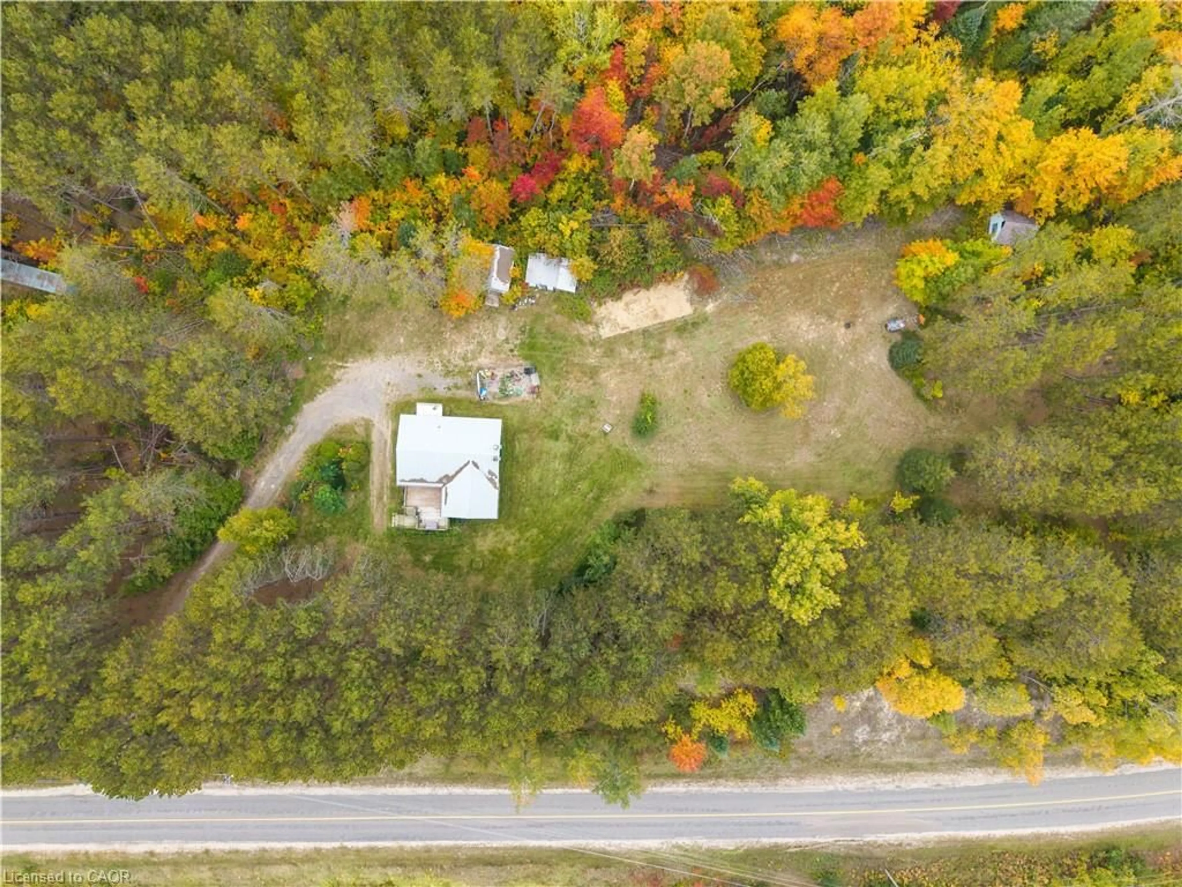 A pic from outside/outdoor area/front of a property/back of a property/a pic from drone, forest/trees view for 5073 Weslemkoon Lake Rd, Gilmour Ontario K0L 1W0