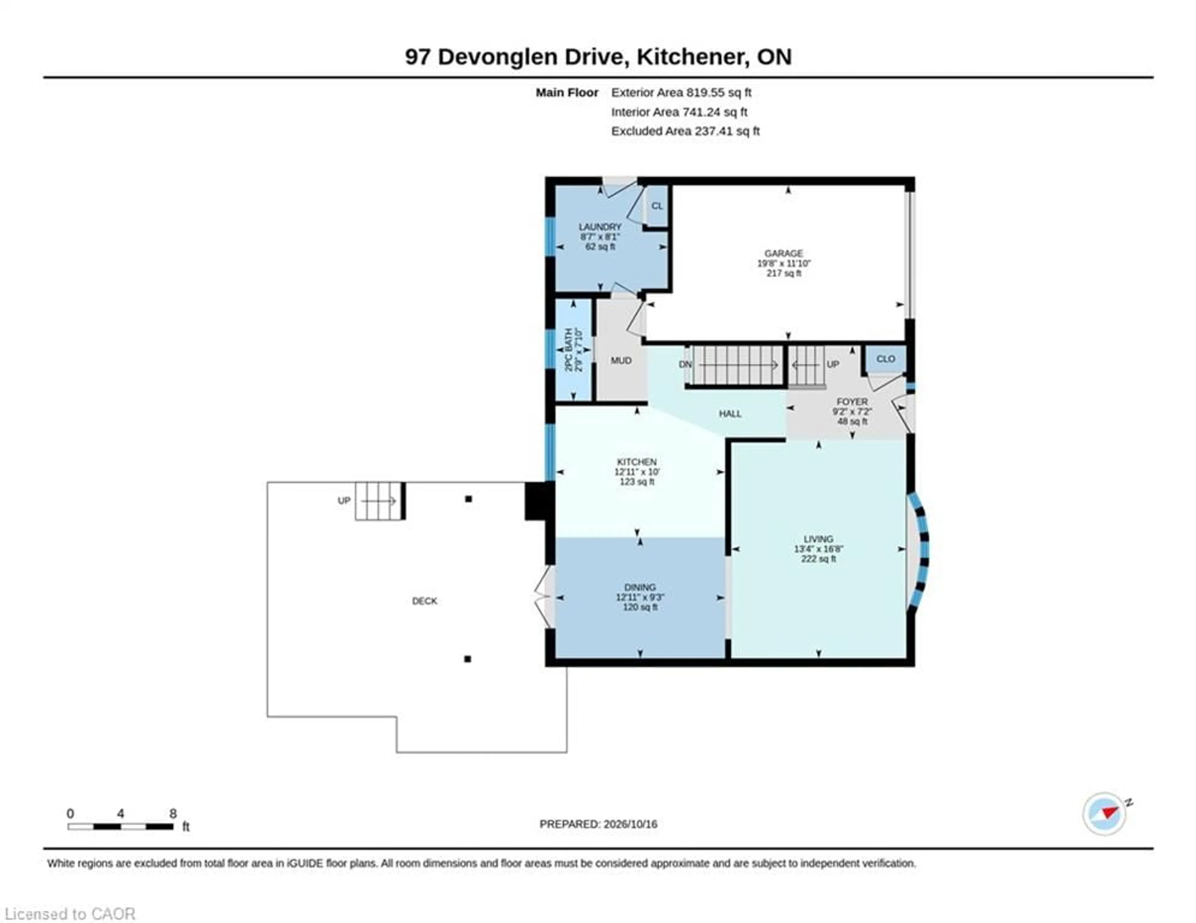 Floor plan for 97 Devonglen Dr, Kitchener Ontario N2R 1Z7