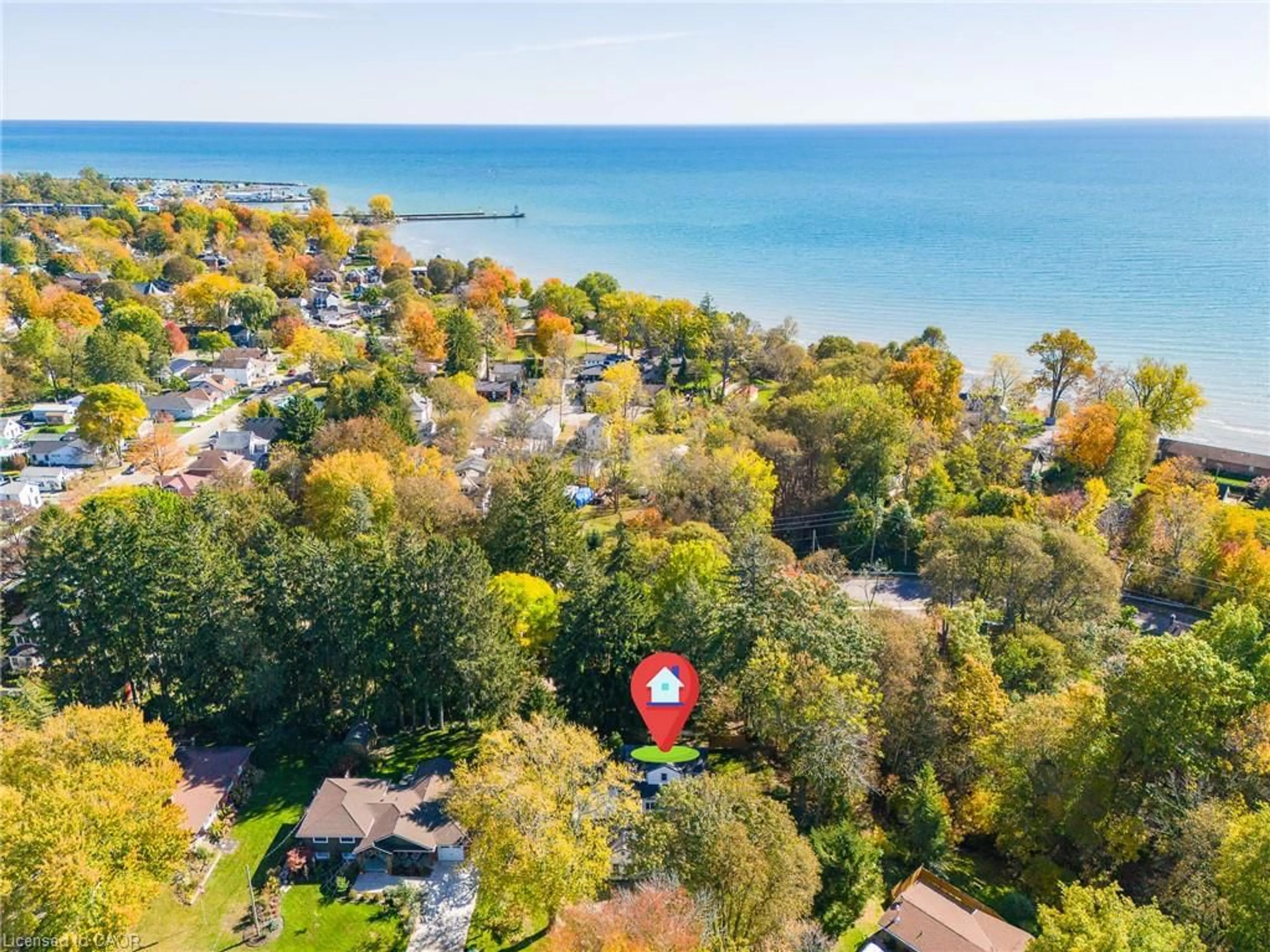 A pic from outside/outdoor area/front of a property/back of a property/a pic from drone, water/lake/river/ocean view for 17 Morgan St, Port Dover Ontario N0A 1N0