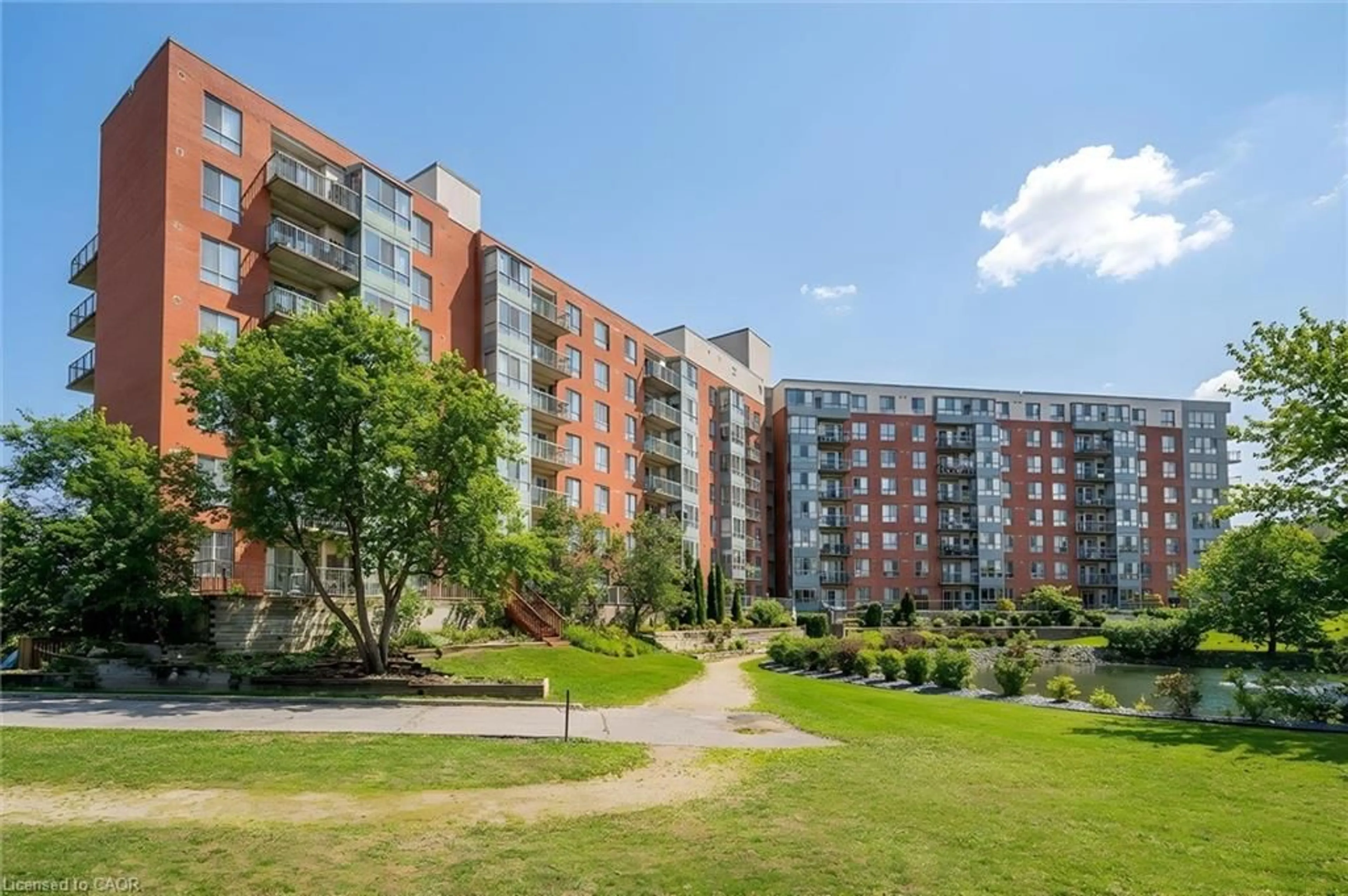 A pic from outside/outdoor area/front of a property/back of a property/a pic from drone, unknown for 30 Blue Springs Dr #307, Waterloo Ontario N2J 4T2