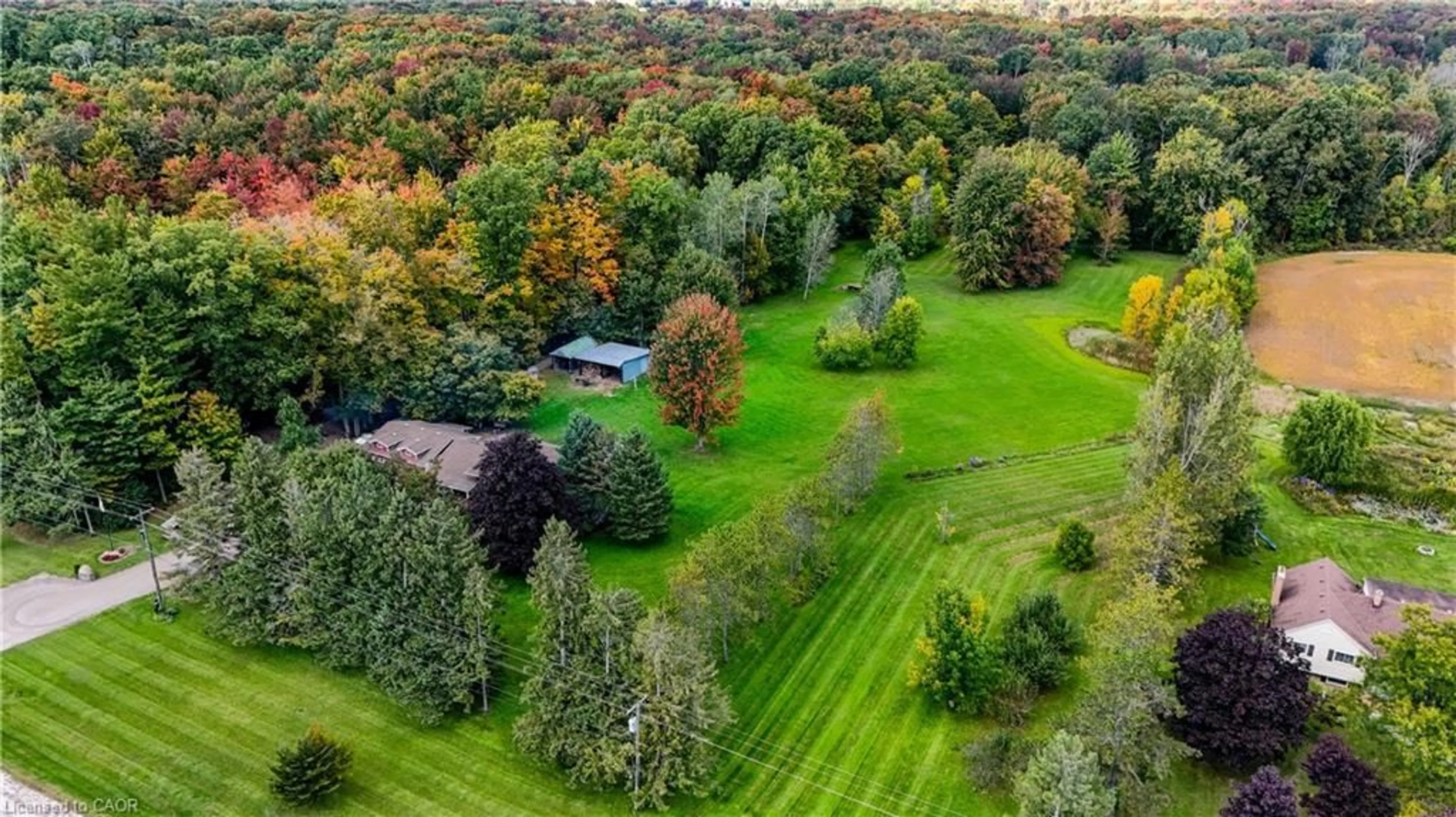 A pic from outside/outdoor area/front of a property/back of a property/a pic from drone, forest/trees view for 685999 Kings Highway 2 Hwy, Oxford County Ontario N4S 7V9
