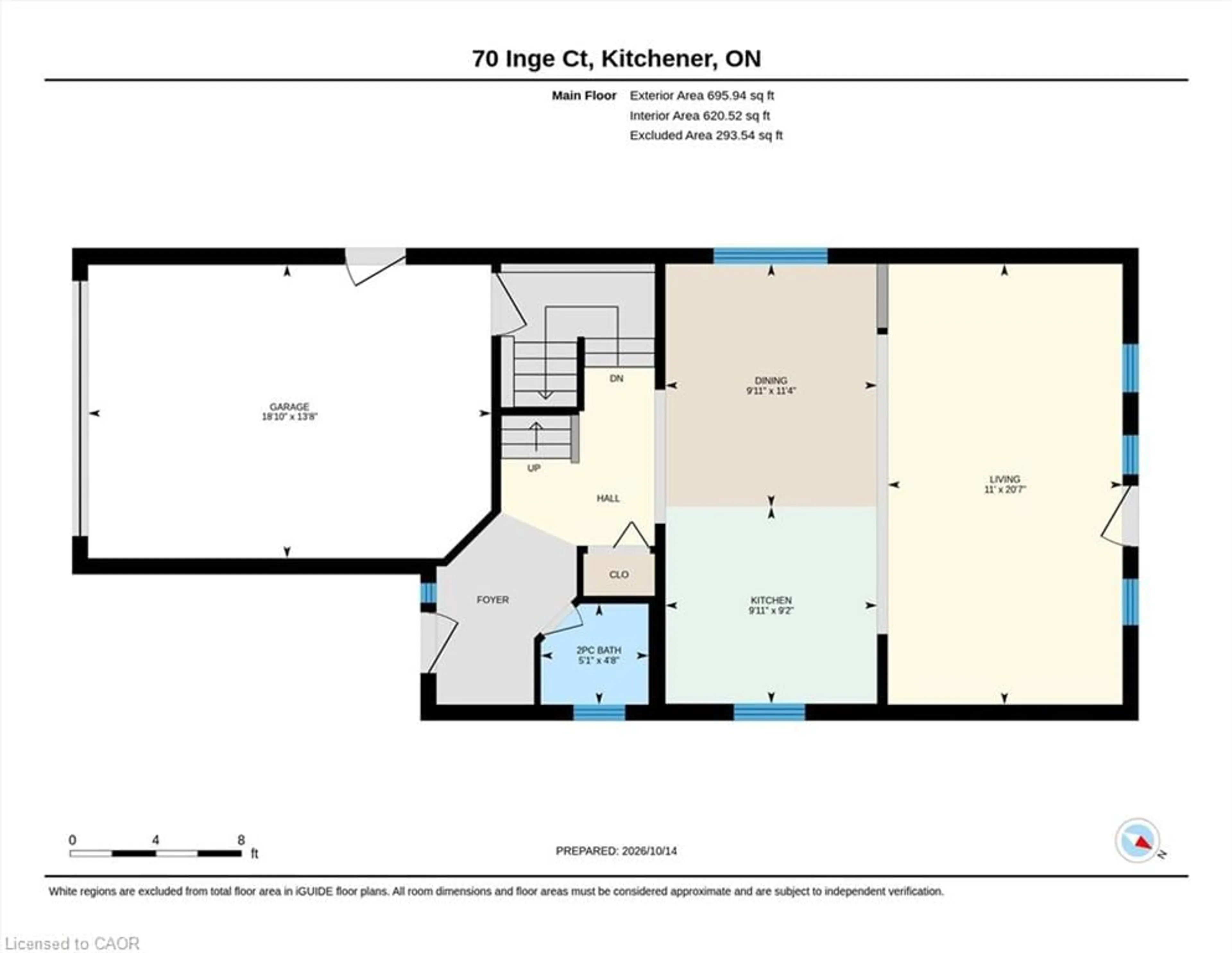 Floor plan for 70 Inge Crt, Kitchener Ontario N2K 3V7