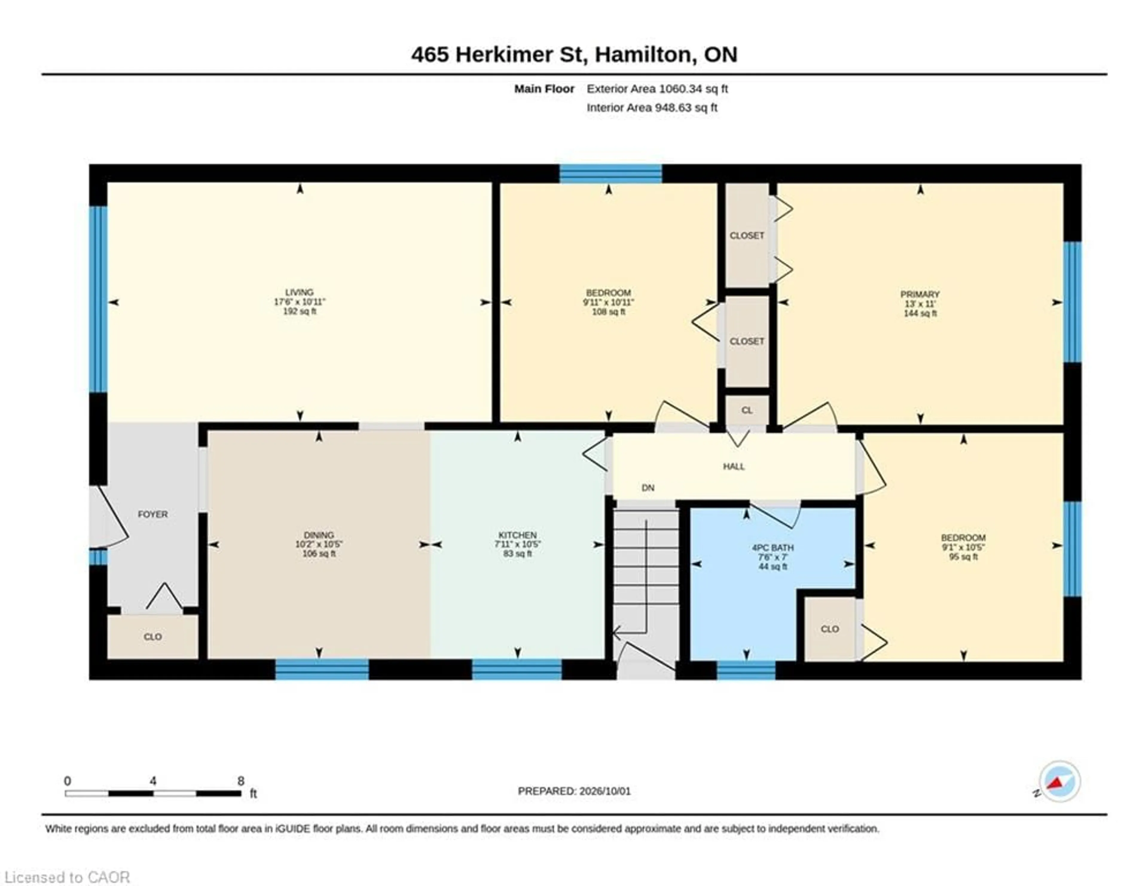 Floor plan for 465 Herkimer St, Hamilton Ontario L8P 2J4