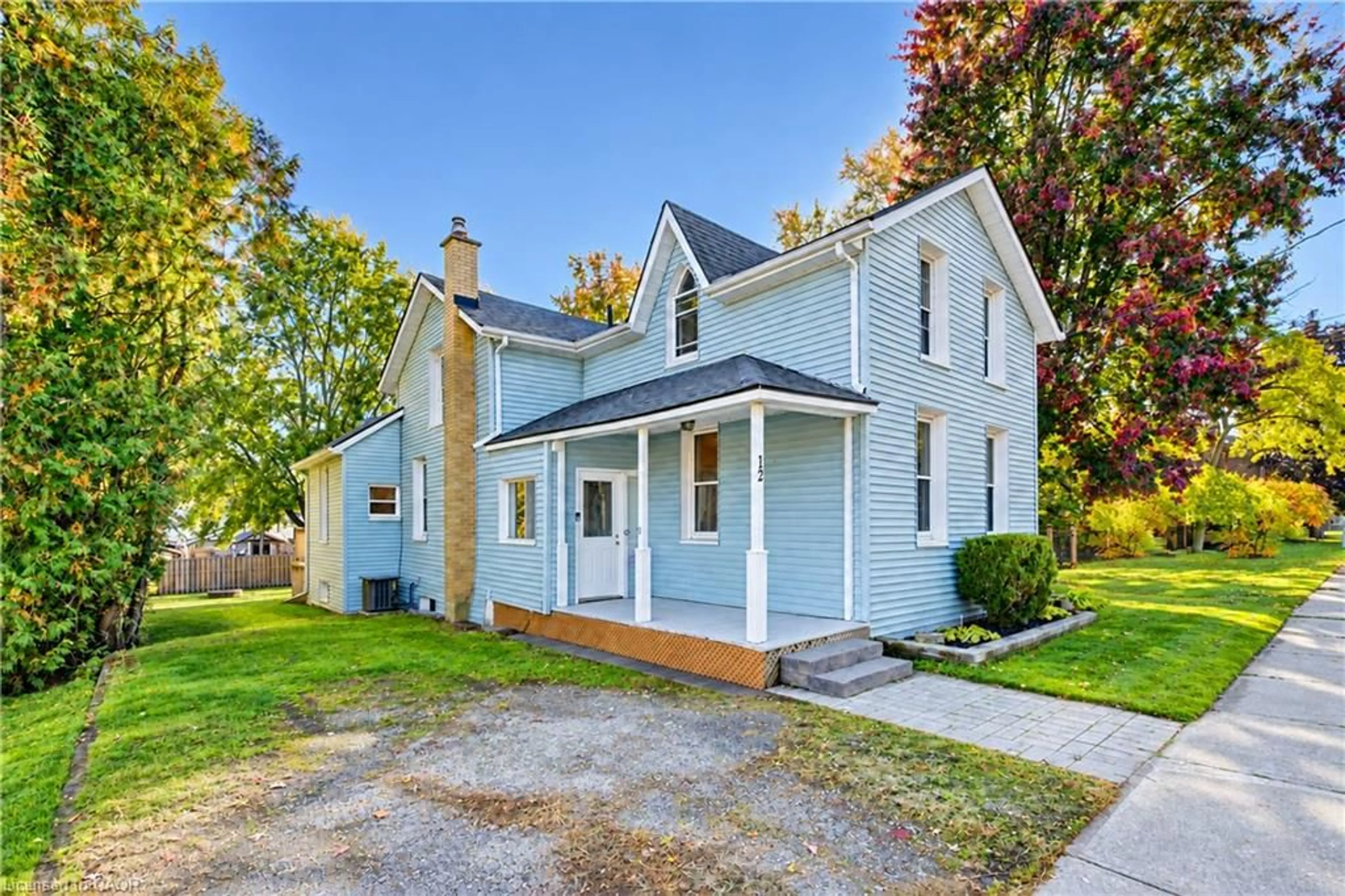 Home with vinyl exterior material, street for 12 John St, Bright Ontario N0J 1B0