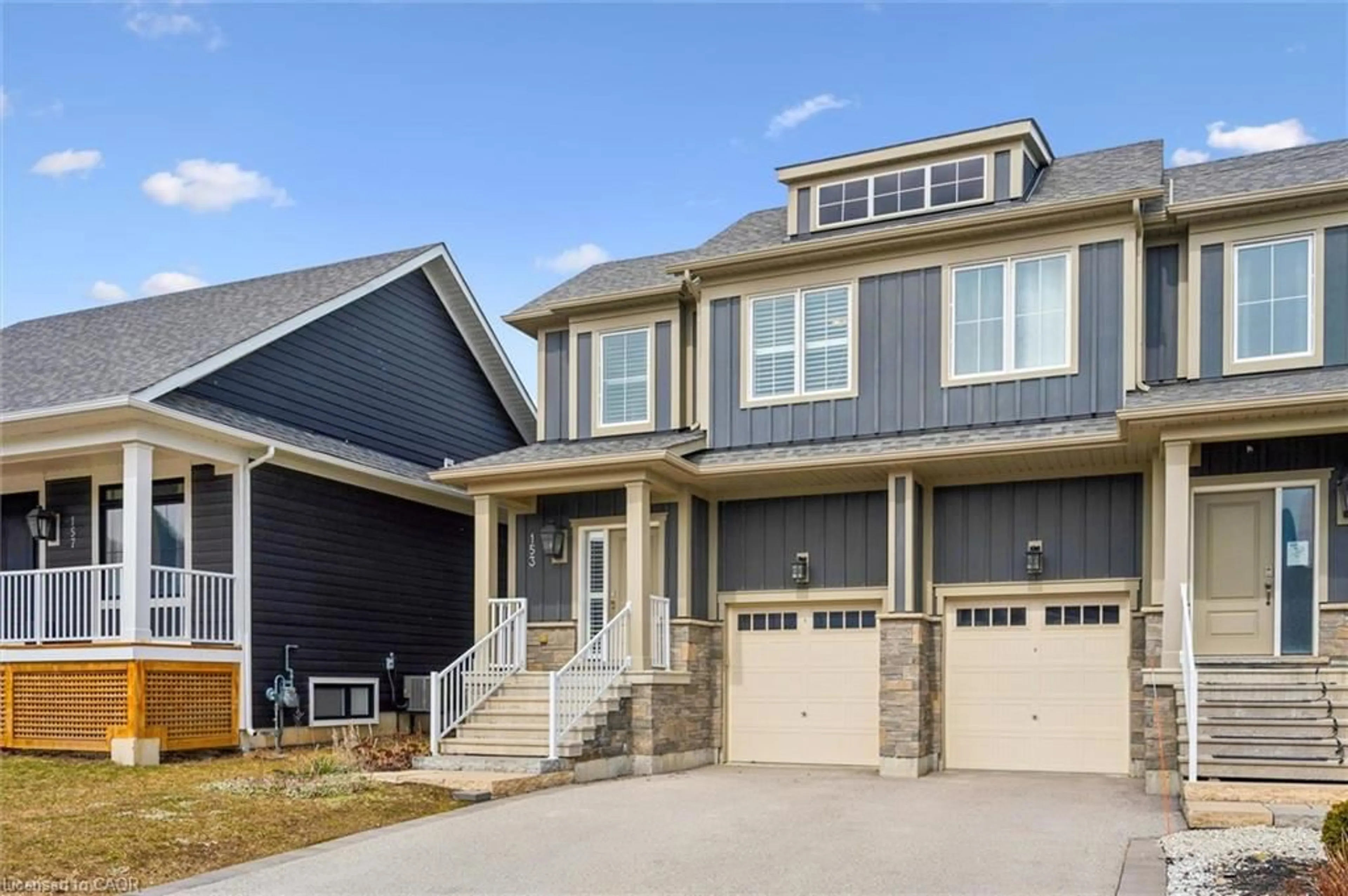 Home with vinyl exterior material, street for 153 Yellow Birch Cres, The Blue Mountains Ontario L9Y 0Y5