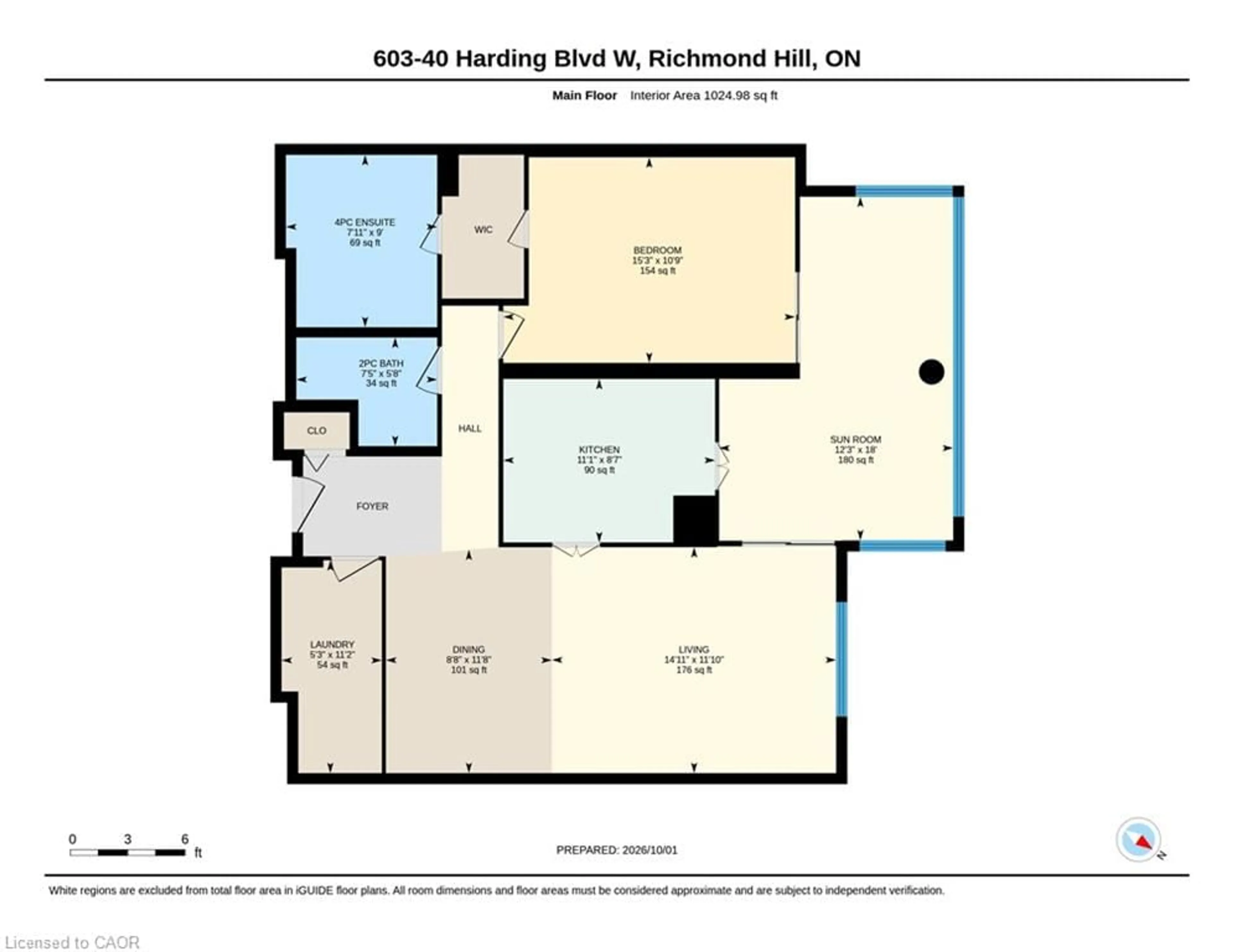 Floor plan for 40 Harding Blvd #603, York Ontario L4C 9S5