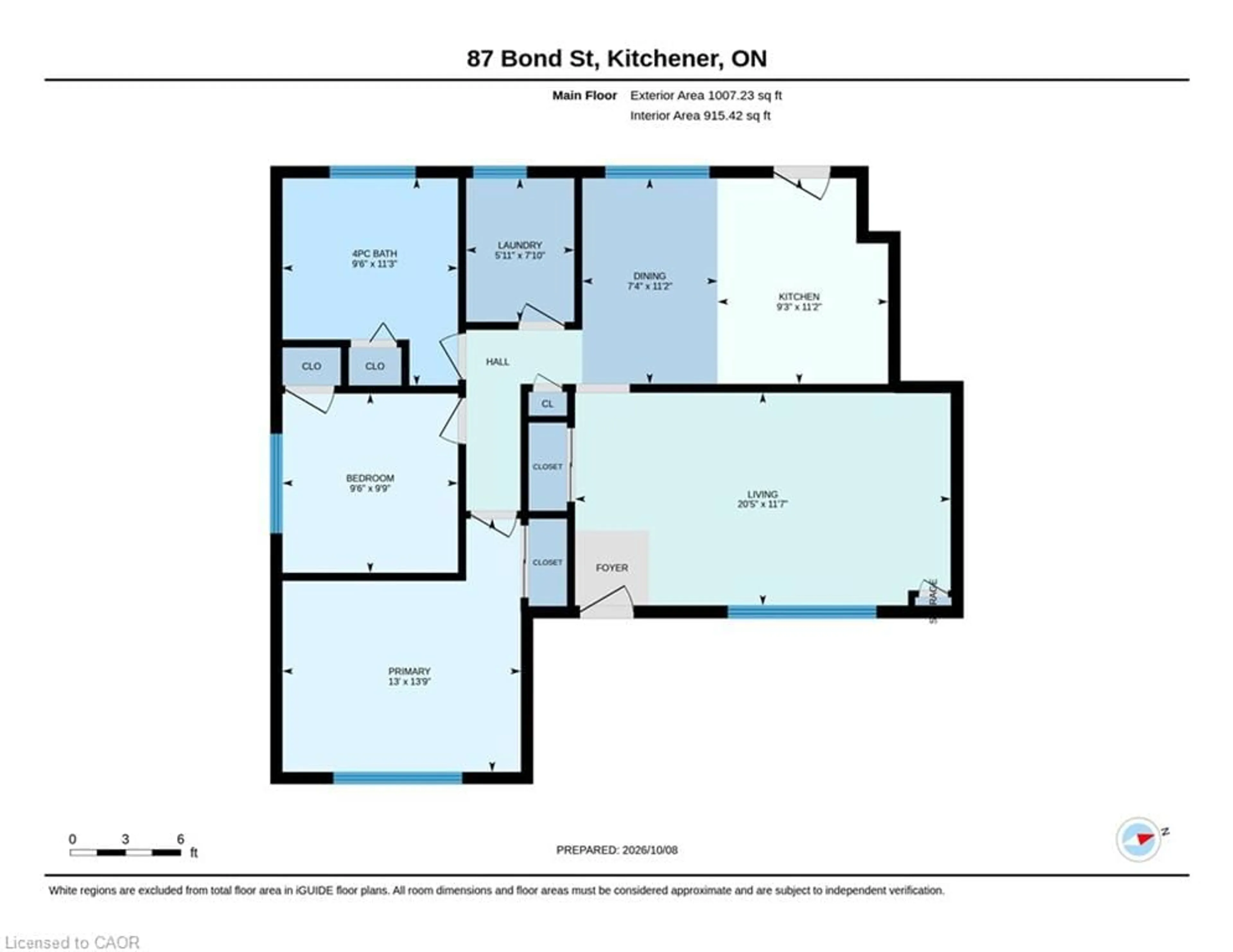 Floor plan for 87 Bond St, Kitchener Ontario N2H 4S4