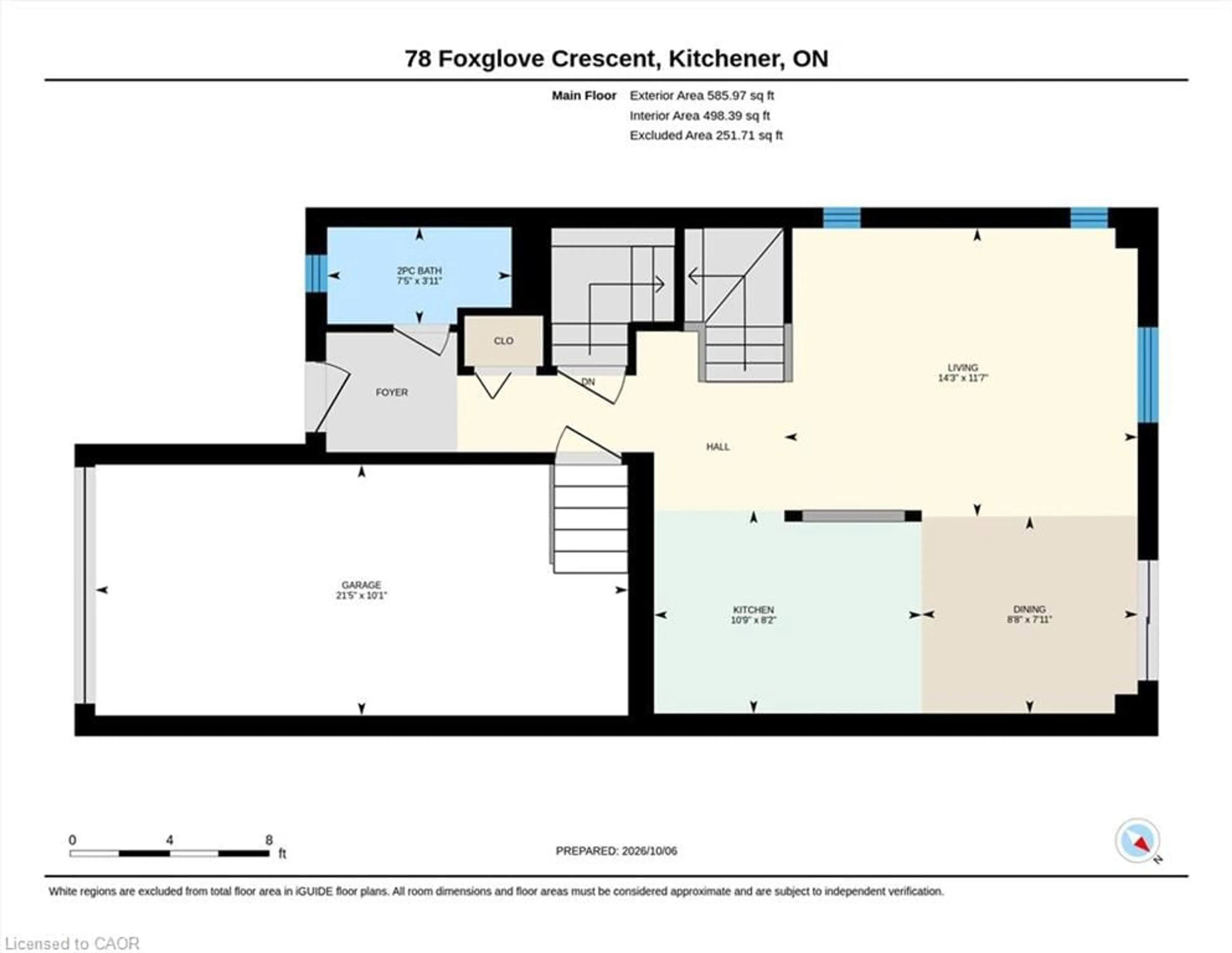 Floor plan for 78 Foxglove Cres, Kitchener Ontario N2E 3Y8