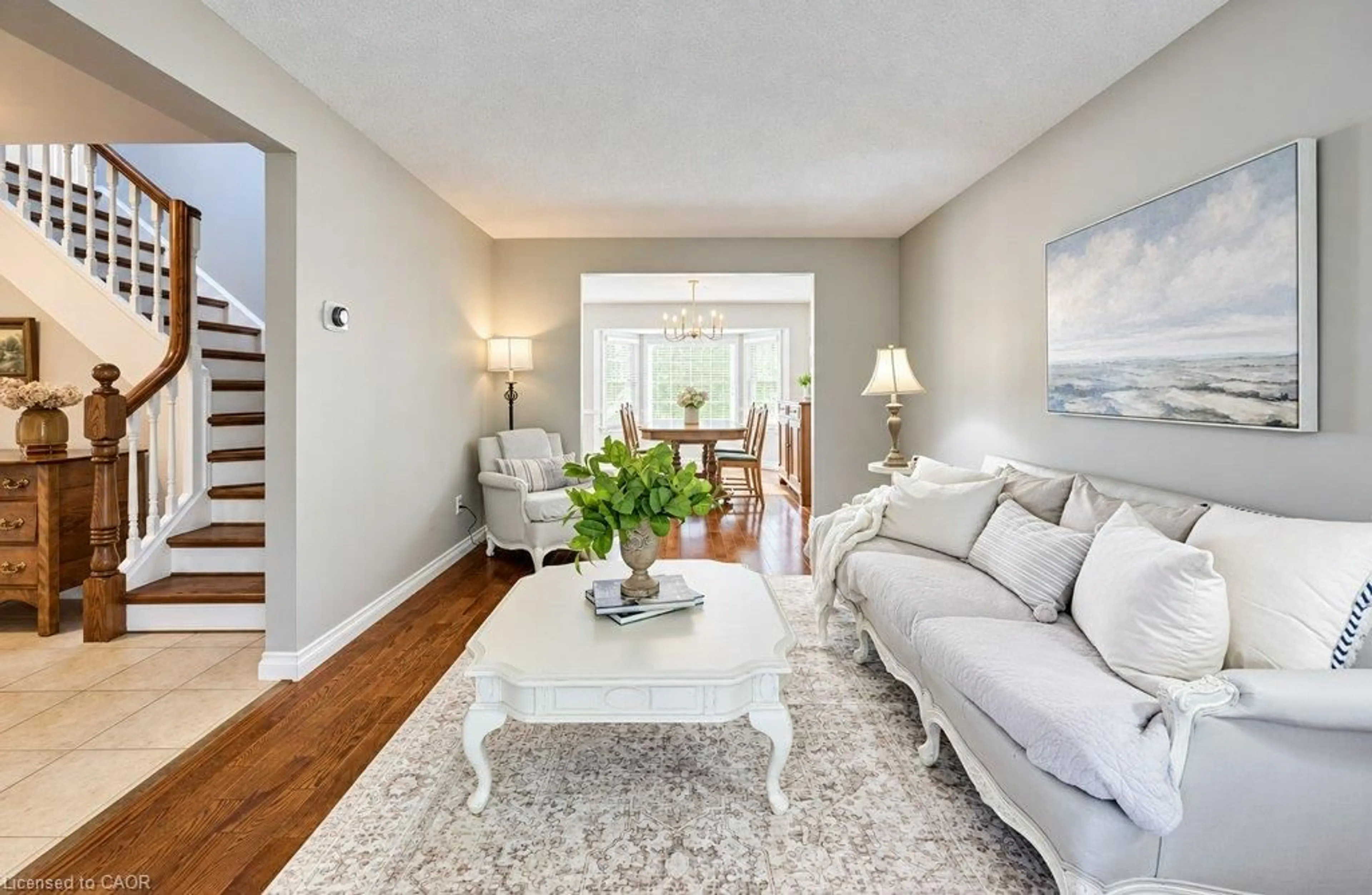 Living room with furniture, wood/laminate floor for 469 Westvale Dr, Waterloo Ontario N2T 1S9