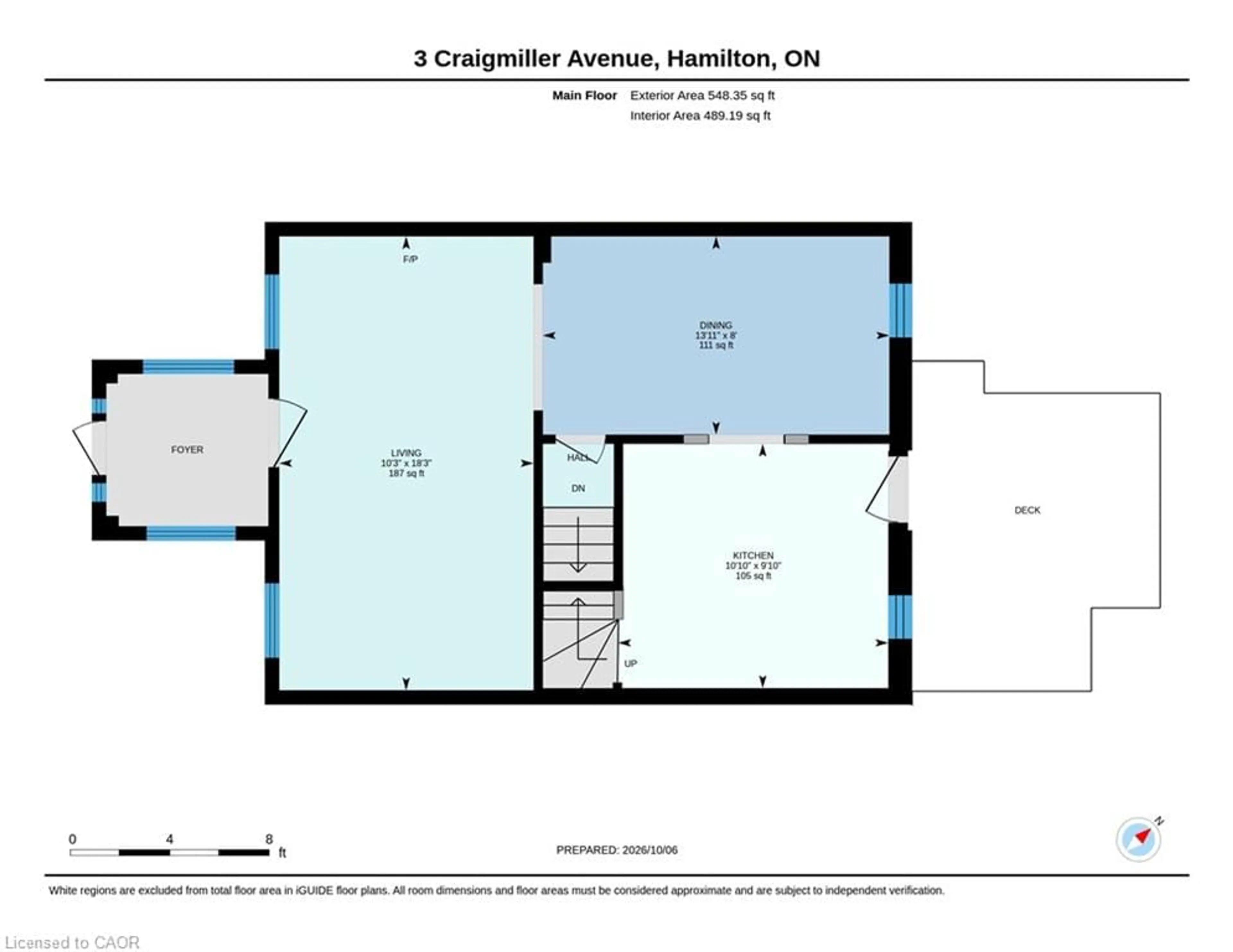 Floor plan for 3 Craigmiller Ave, Hamilton Ontario L8L 3H9